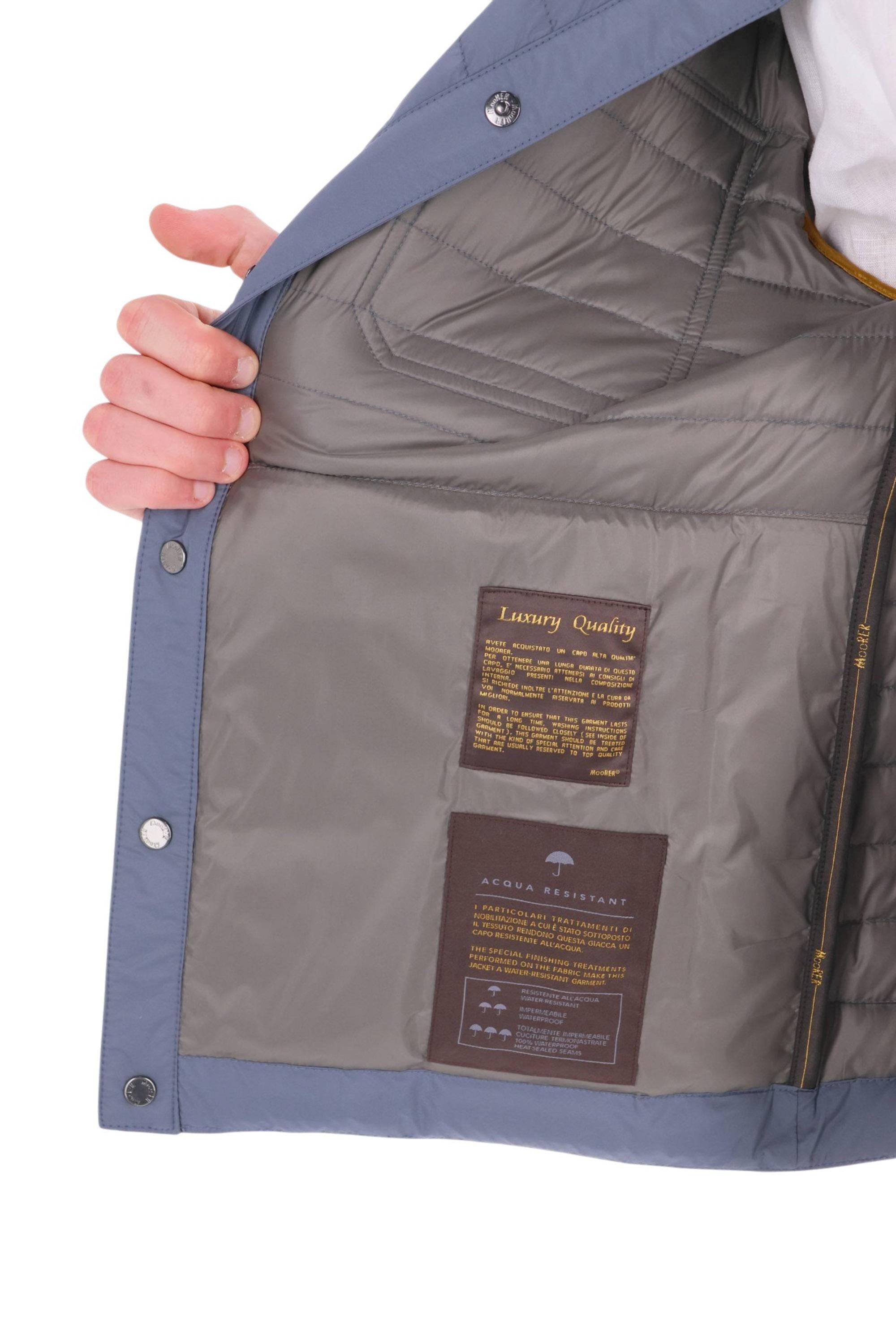 Moorer Piumino leggero con bottoni a pressione mod. Bersan-S3C BERSAN-S3 CHAMBRAY