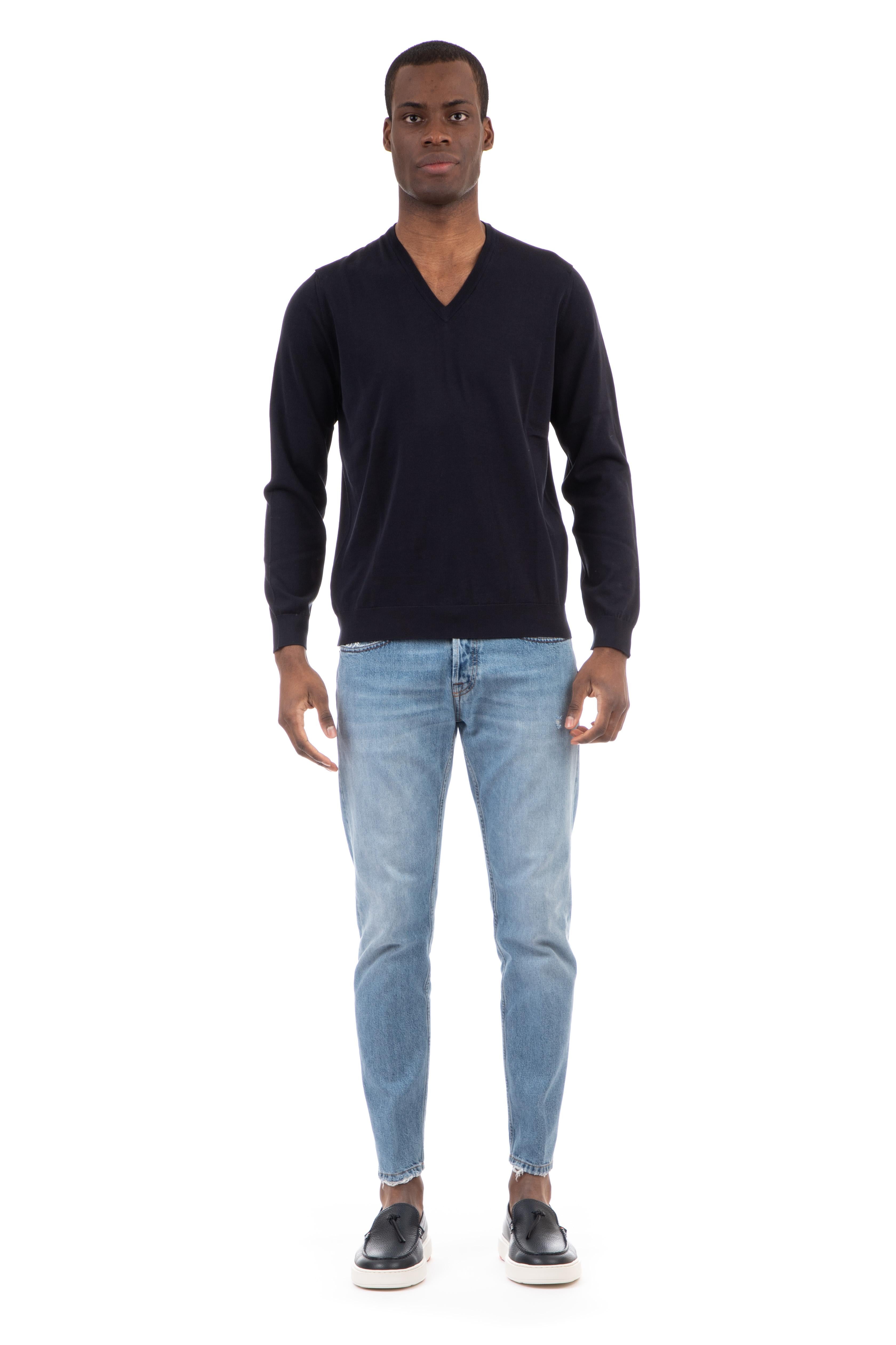 Maglia scollo a v in fine cotone D0GN481 795 Drumohr