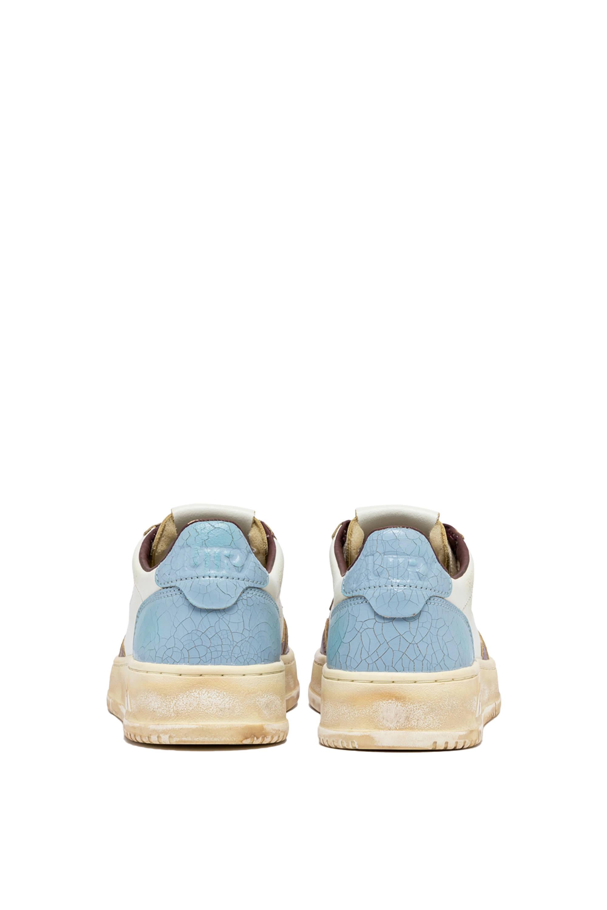 Autry Sneaker Super Vintage donna con retro in pelle craclè AVLW SV47 WHT/CEL/RTUP