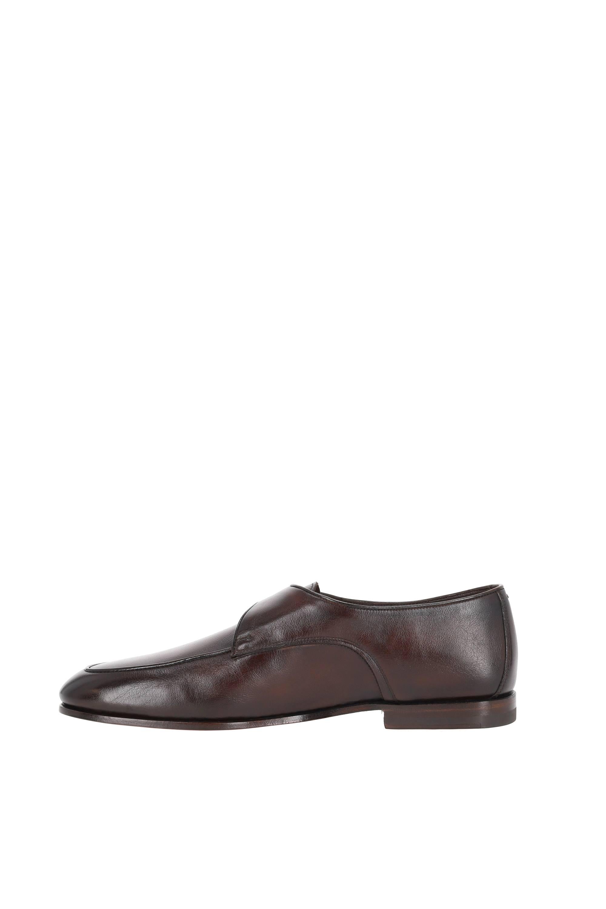 Santoni Scarpa mono fibbia in pelle mod. Carlo lavorazione goodyear MCNC19259SA4SMEM T50