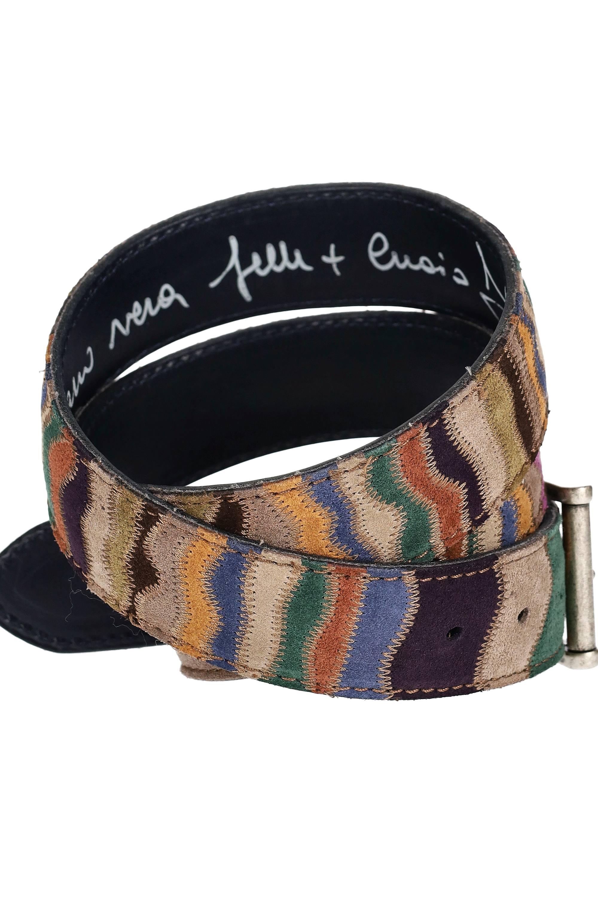 Artigianato Italiano Cintura artigianale in camoscio "Onde" ONDE CAMOSCIO MLTCLR