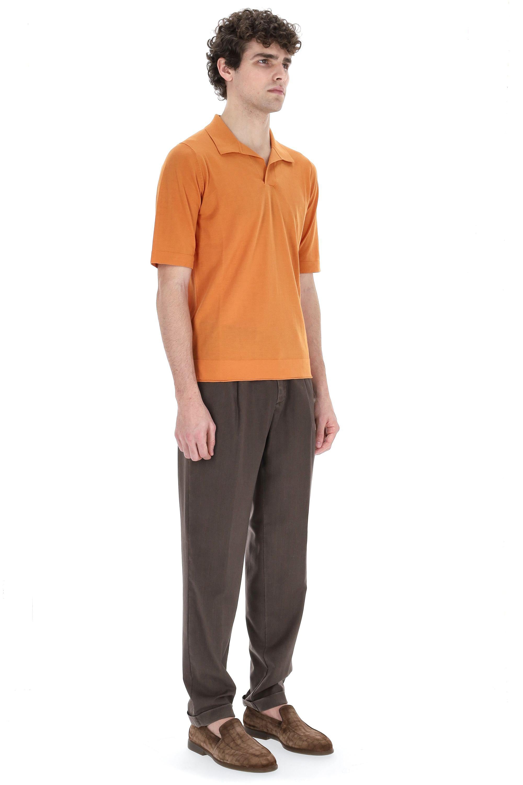 Ballantyne Polo open collar in fine cotone B2W104 18C23 11549
