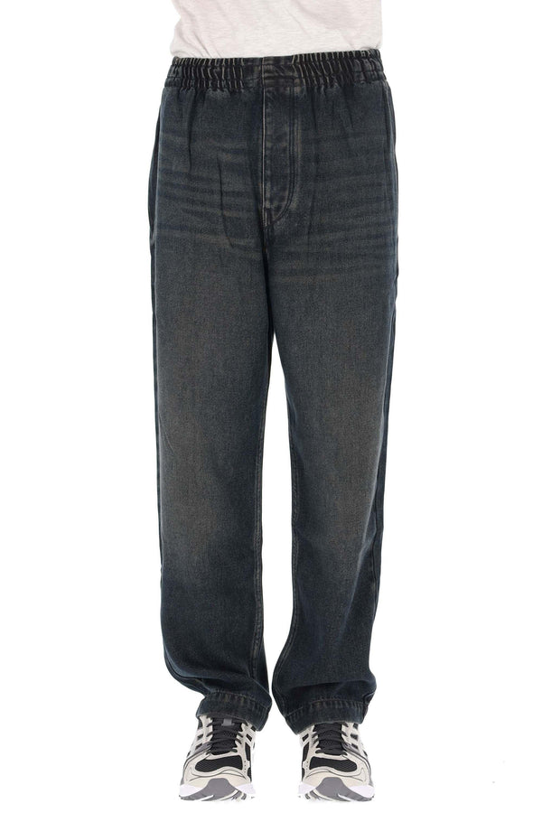 Jeans sandfarben mit elastischem Bund Modell Timeo