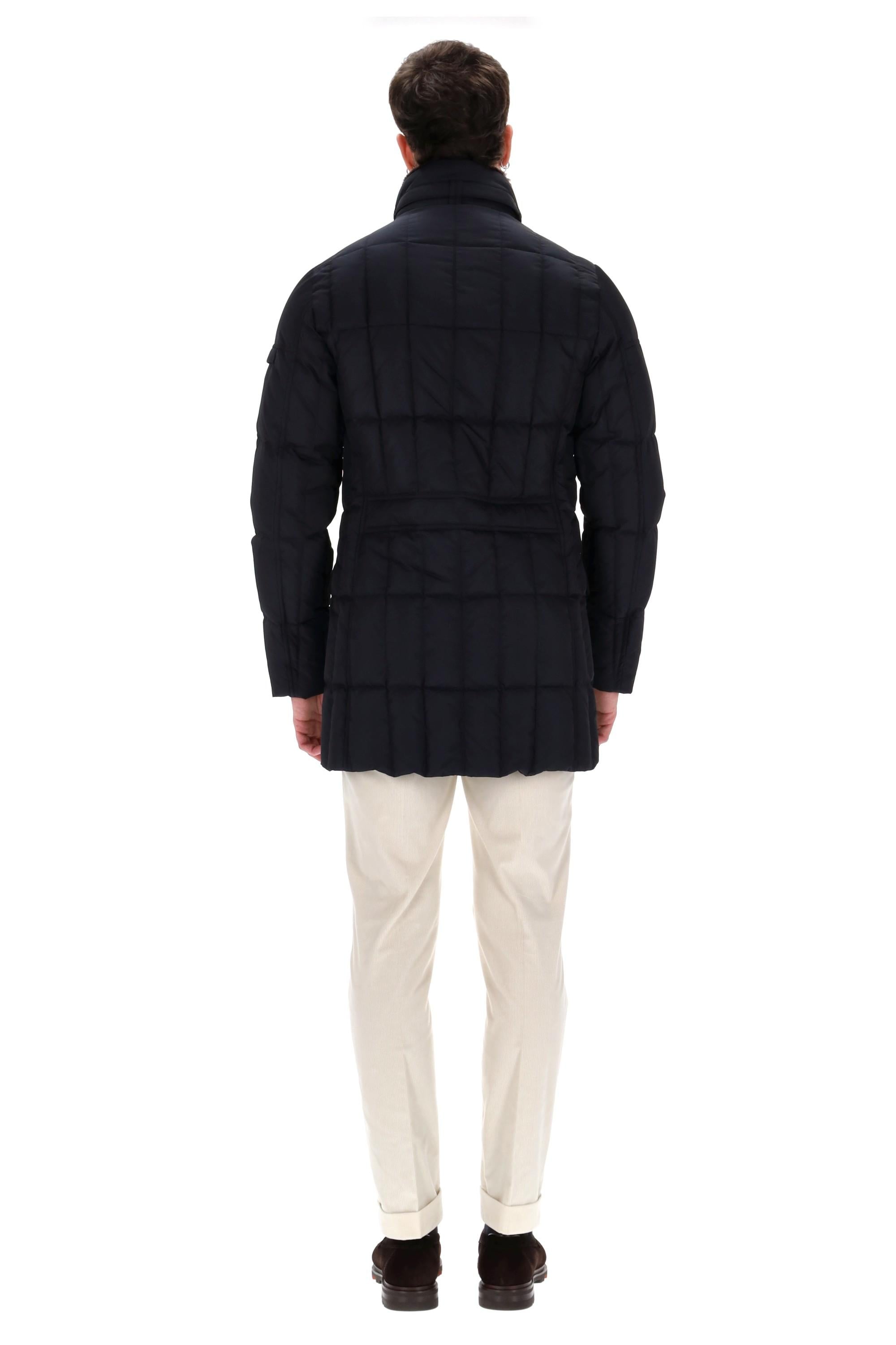 Piumino petto e mezzo con collo in castorino mod. Morris-Km MORRIS-KM2 BLU Moorer