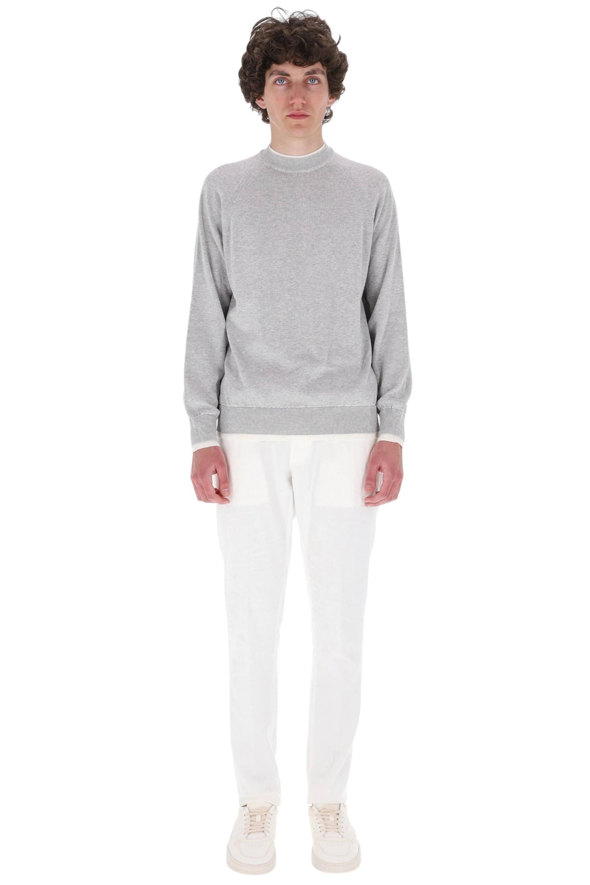 Eleventy Maglia girocollo in cotone con doppi profili M76MAGM28 MAG0M015/2 13-01