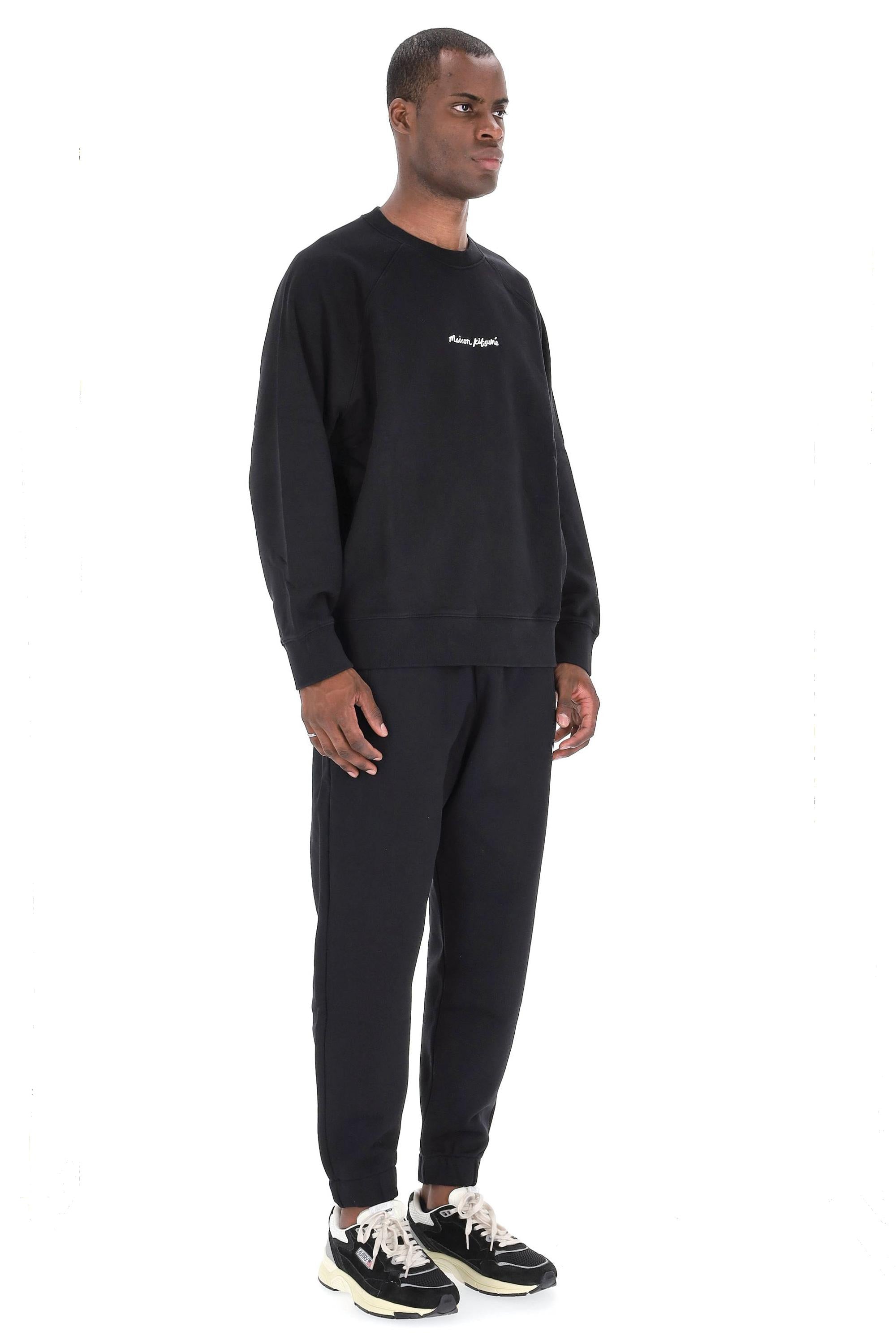 Maison Kitsuné Felpa girocollo con logo centrale OM00309KM0340 P199
