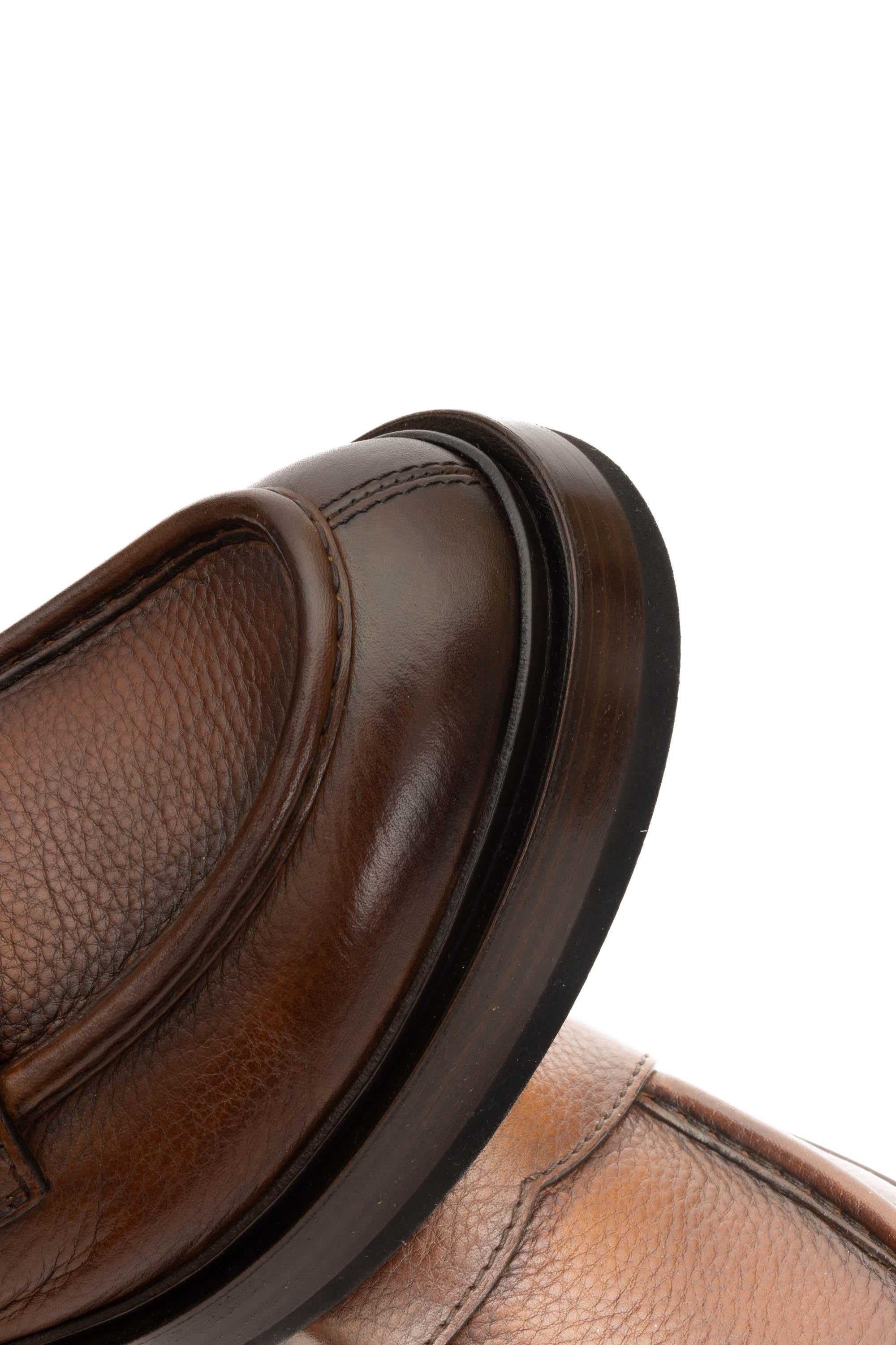 Santoni Mocassino in cervo fondo carro MCAF18365JW6SHAS T50