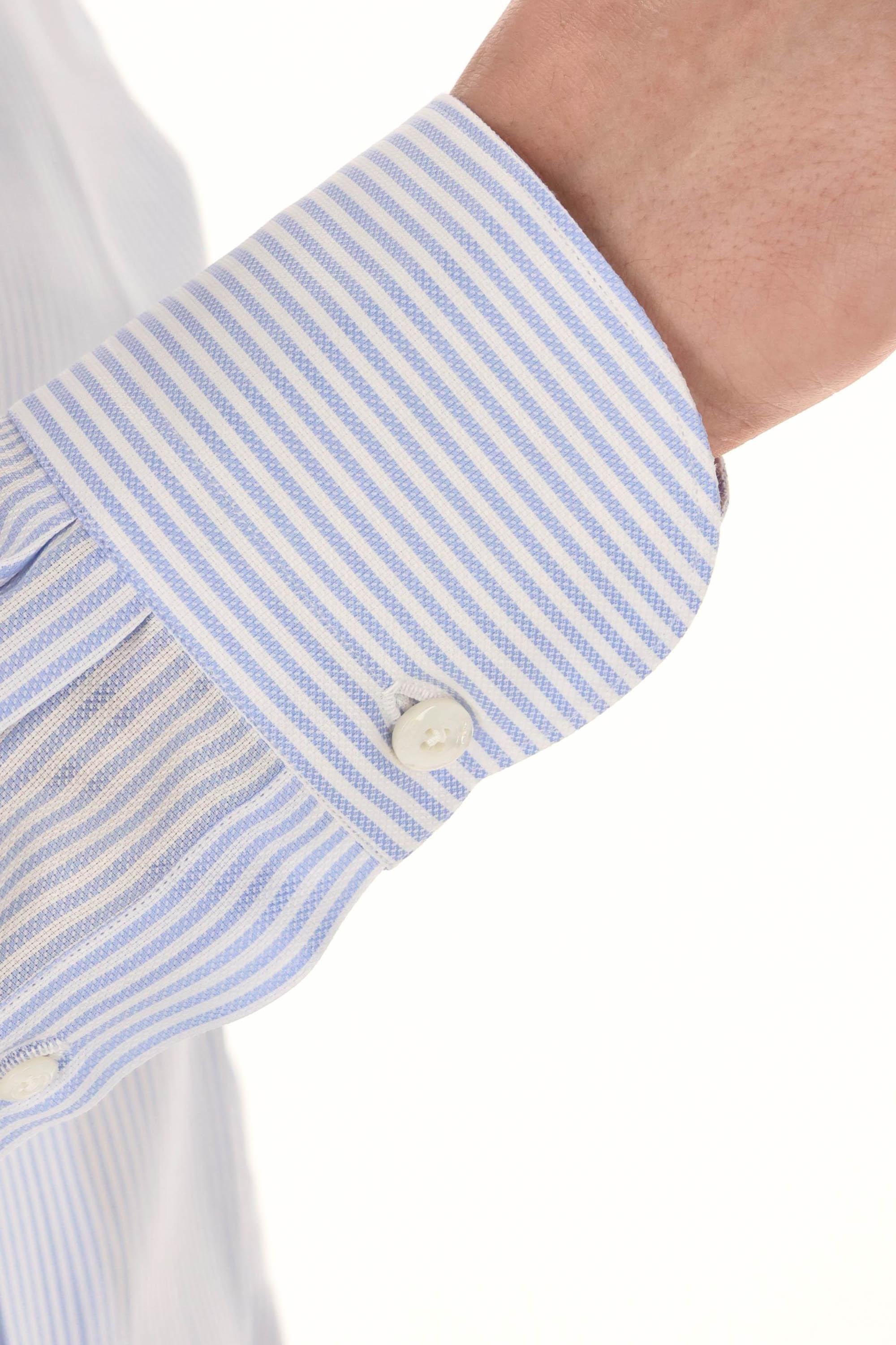 Camicia bacchettata sartoriale linea Milano ML-470039-P5107 01 Finamore