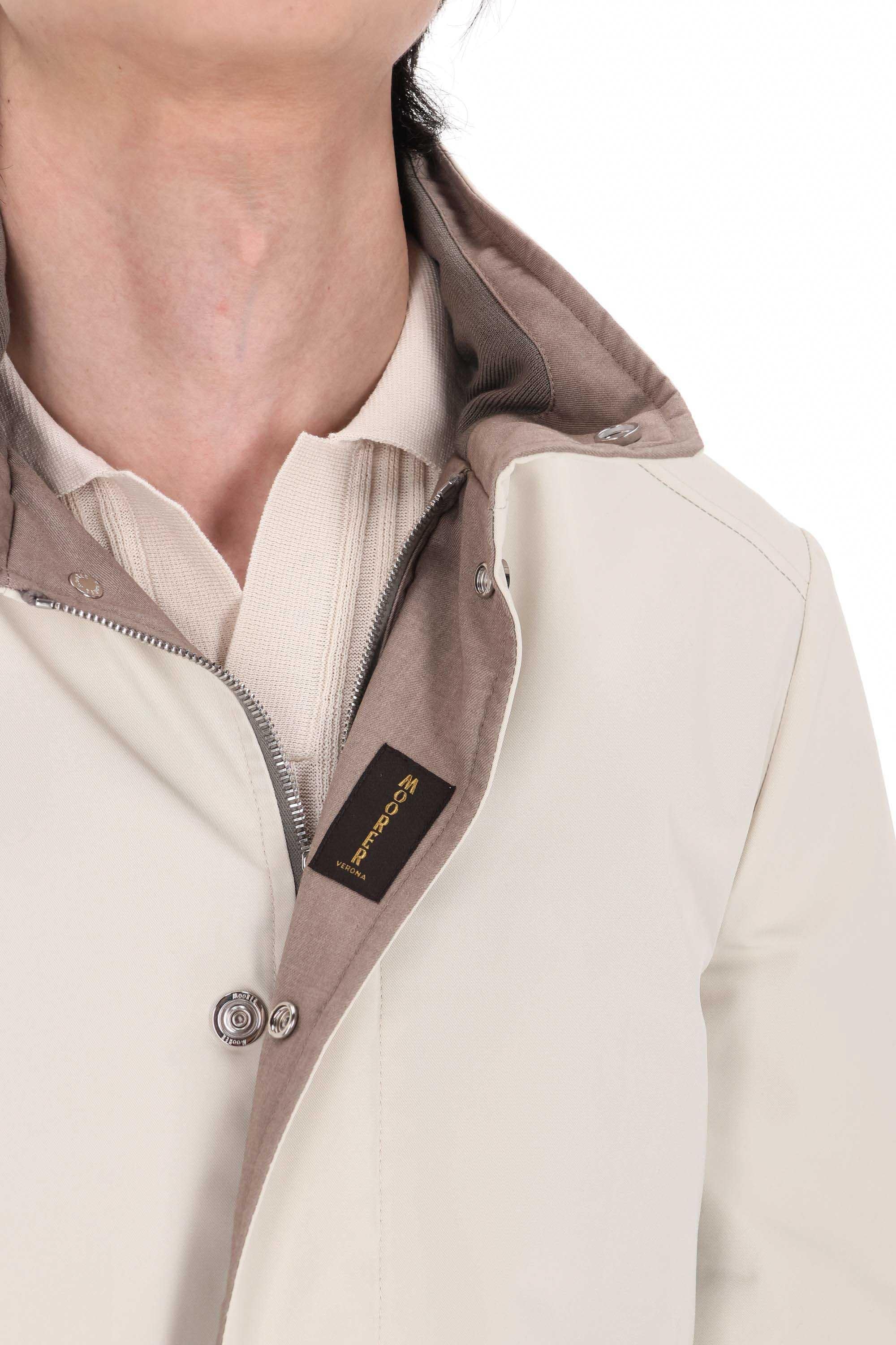 Moorer Giubbino-giacca in twill di poliestere mod. Sten-At STEN-AT AVORIO