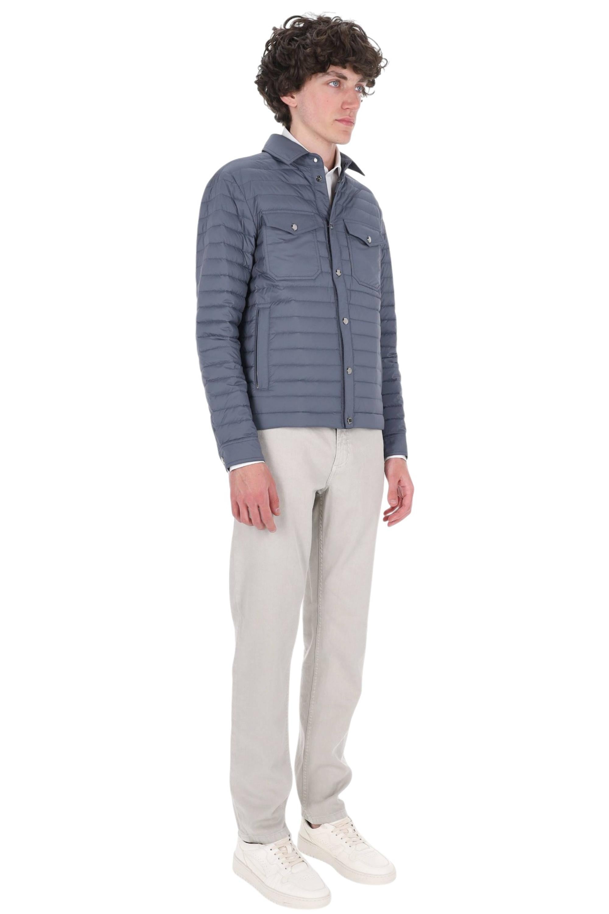Moorer Piumino leggero con bottoni a pressione mod. Bersan-S3C BERSAN-S3 CHAMBRAY