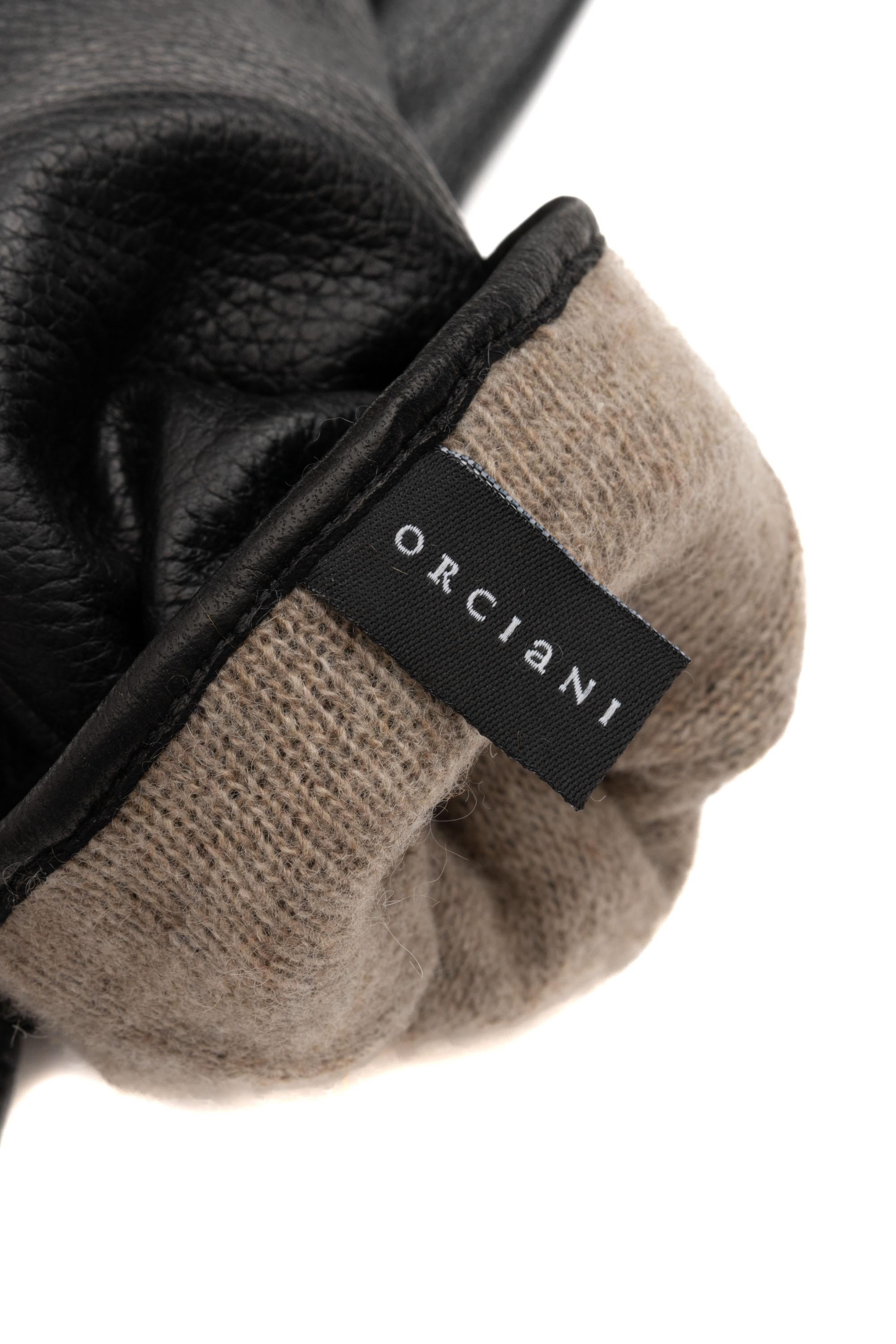 Orciani Guanto in pelle martellata GU0106_DRU NERO