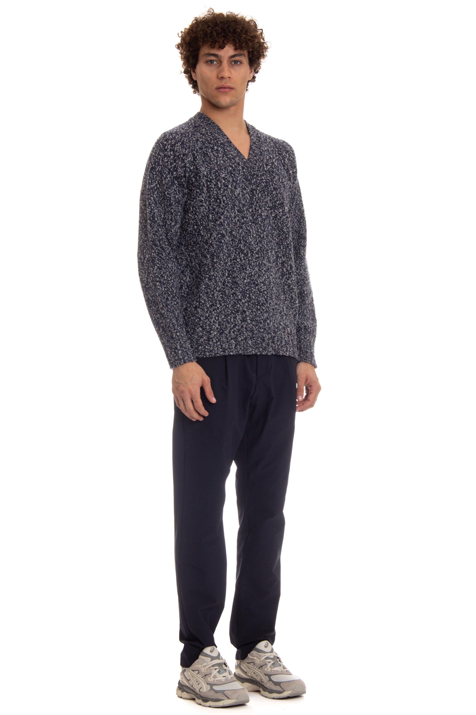 Maglia scollo V in lana mouliné D5W481MR M790 Drumohr