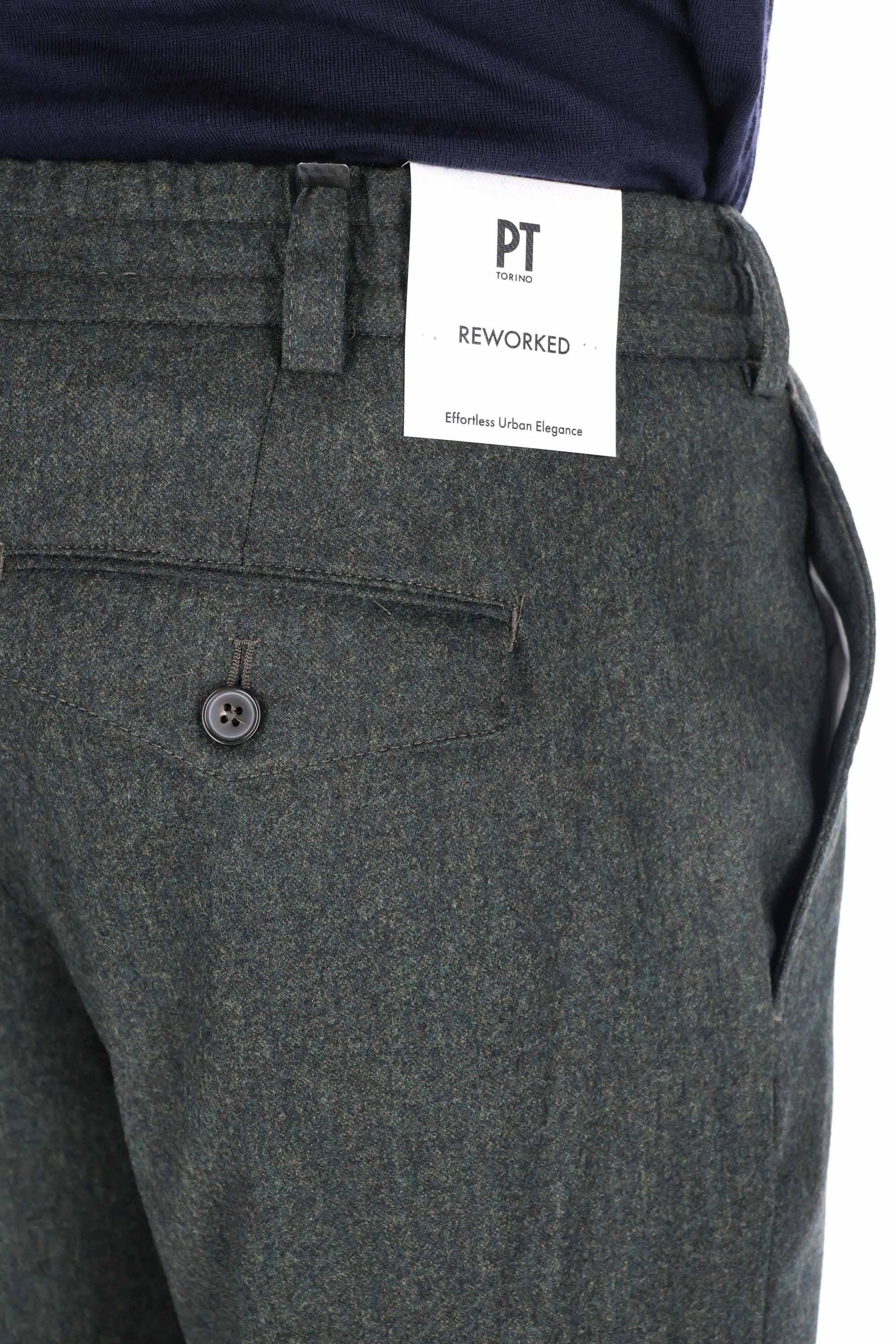 PT Torino Pantaloni flanella di lana-cashmere modello The Rebel RFRBB30REW TO03 0450