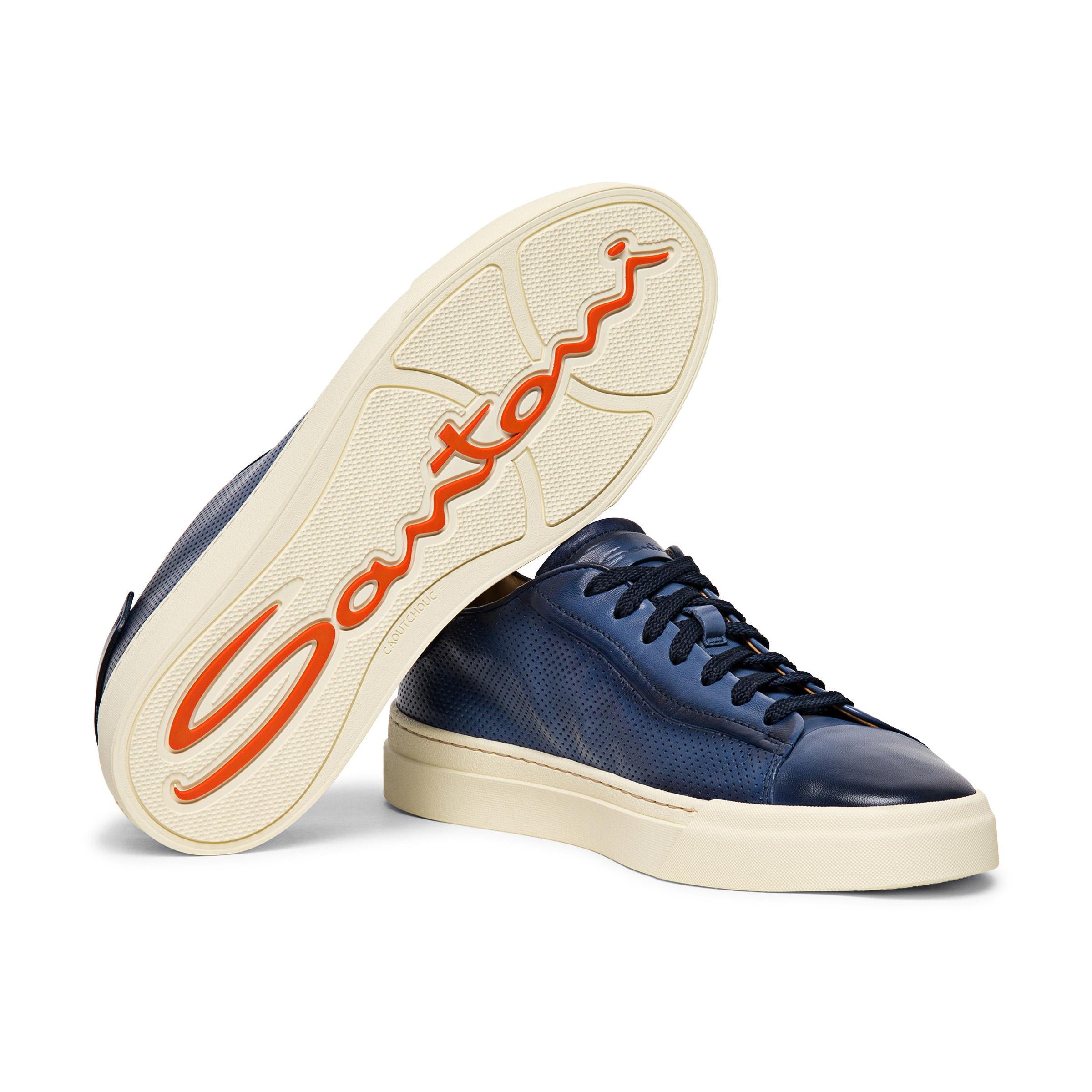 Sneaker in pelle traforata mod. gloria MBGT21651LAREFGO/2 U47 Santoni