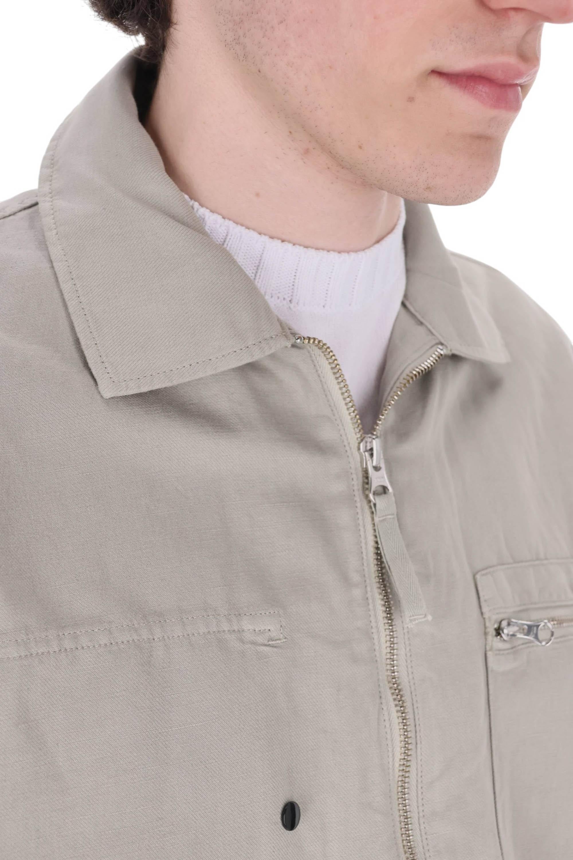 CP Company Overshirt con zip in cotone-lino 20CMOS226A 110626G/2 904
