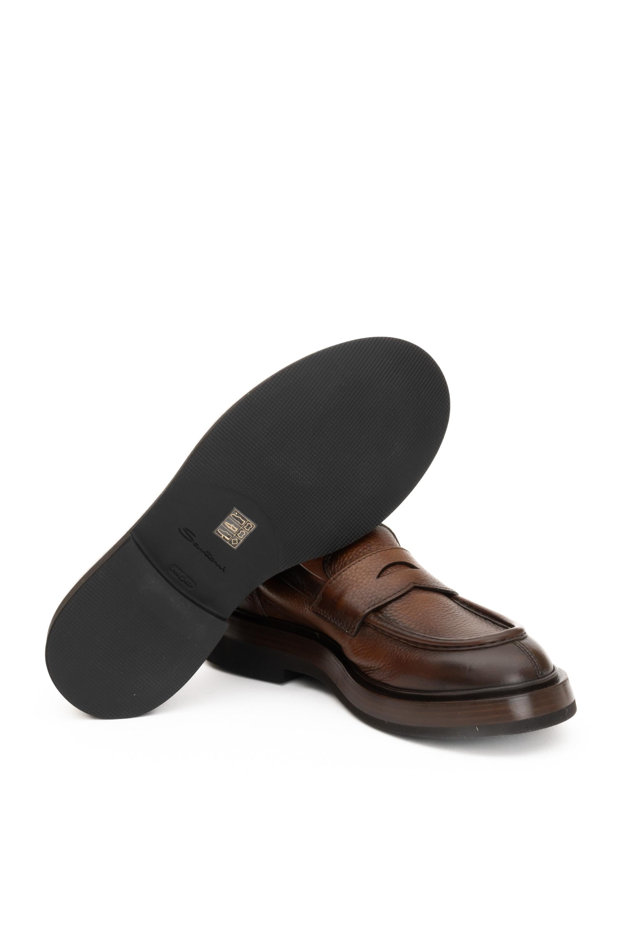 Santoni Mocassino in cervo fondo carro MCAF18365JW6SHAS T50