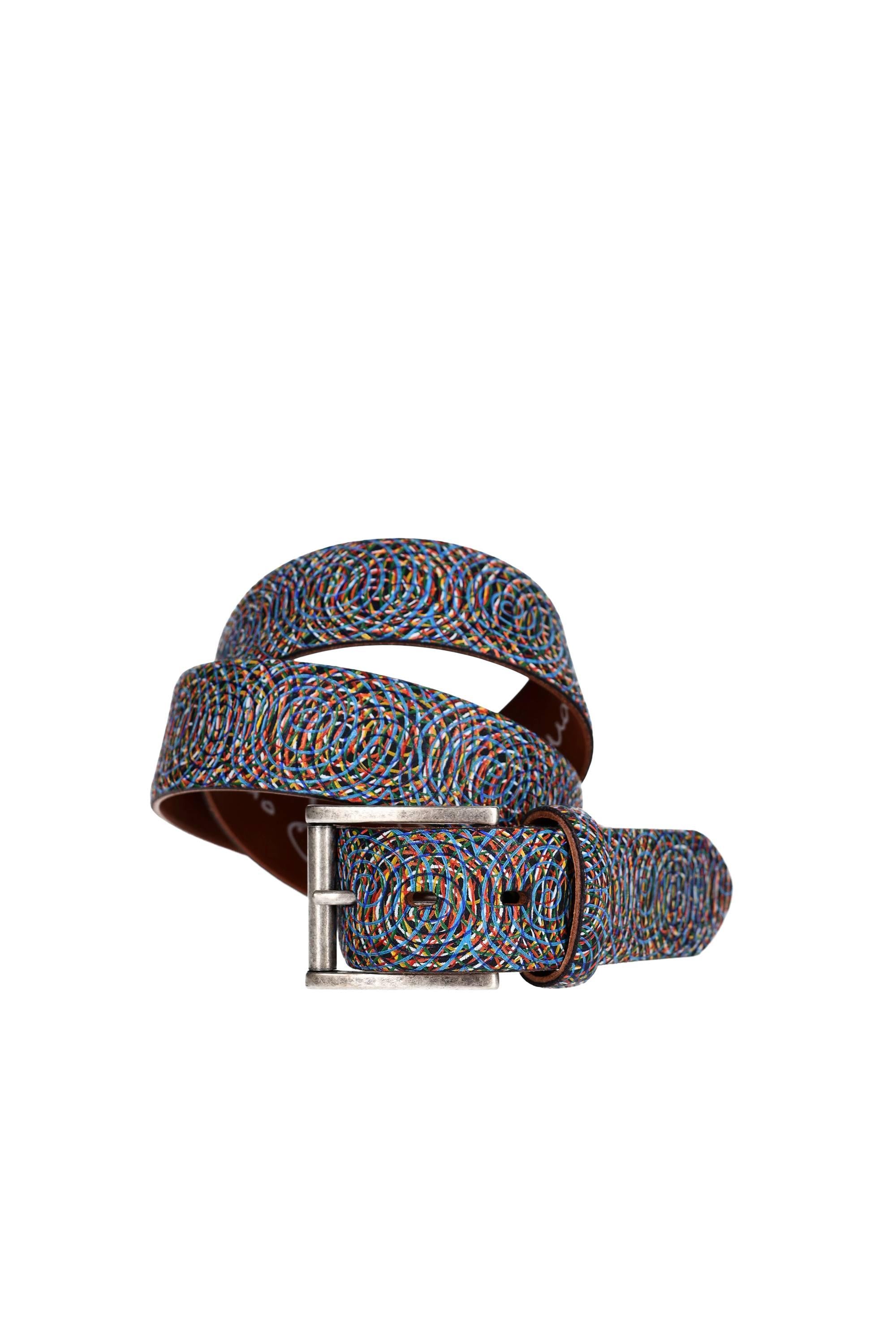 Artigianato Italiano Cintura artigianale in pelle multicolor "Arcobaleno" ARCOBALENO MLTCLR