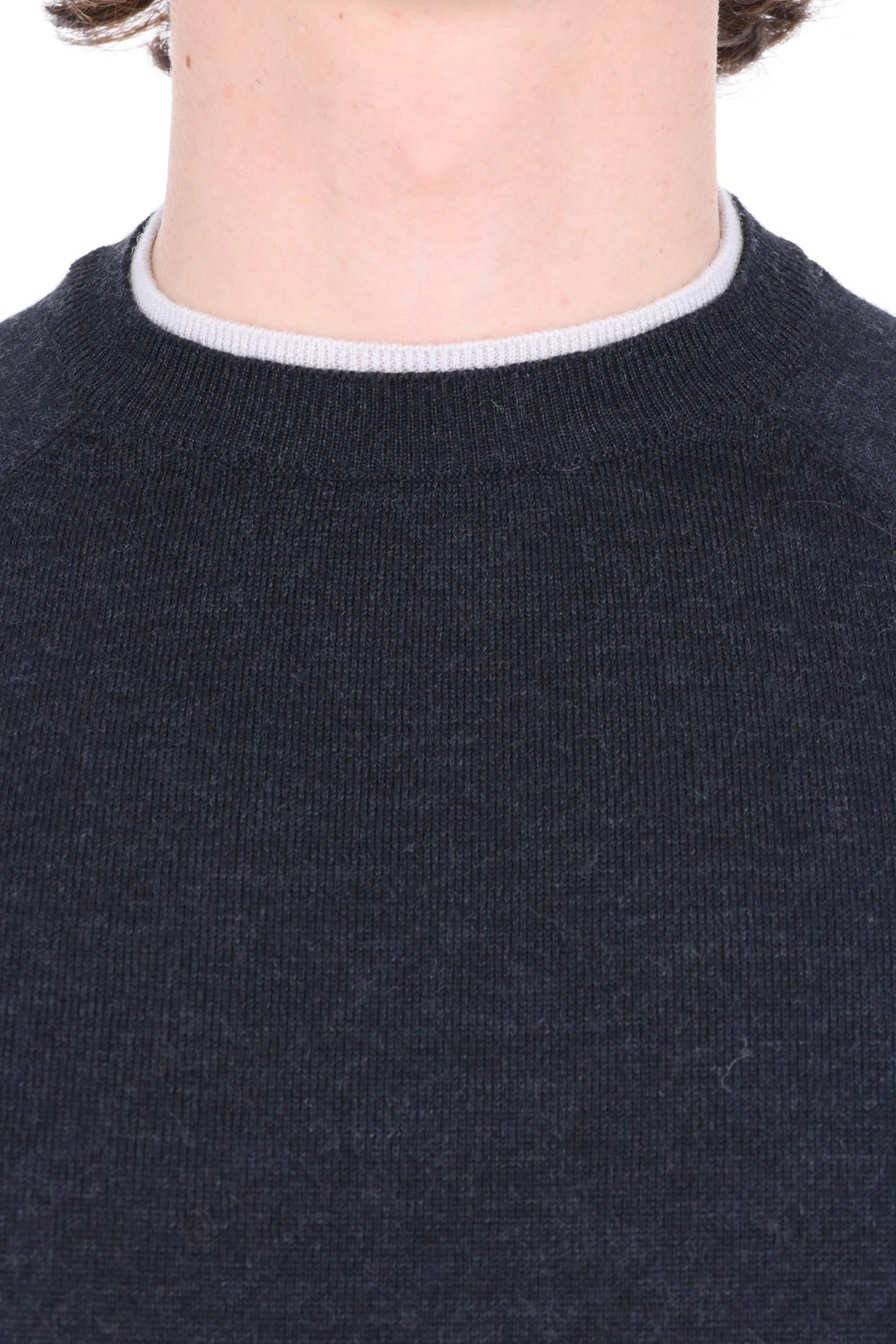 Eleventy Maglia girocollo in pura lana vergine con doppi profili L76MAGL79 MAG0L029/2 15-02