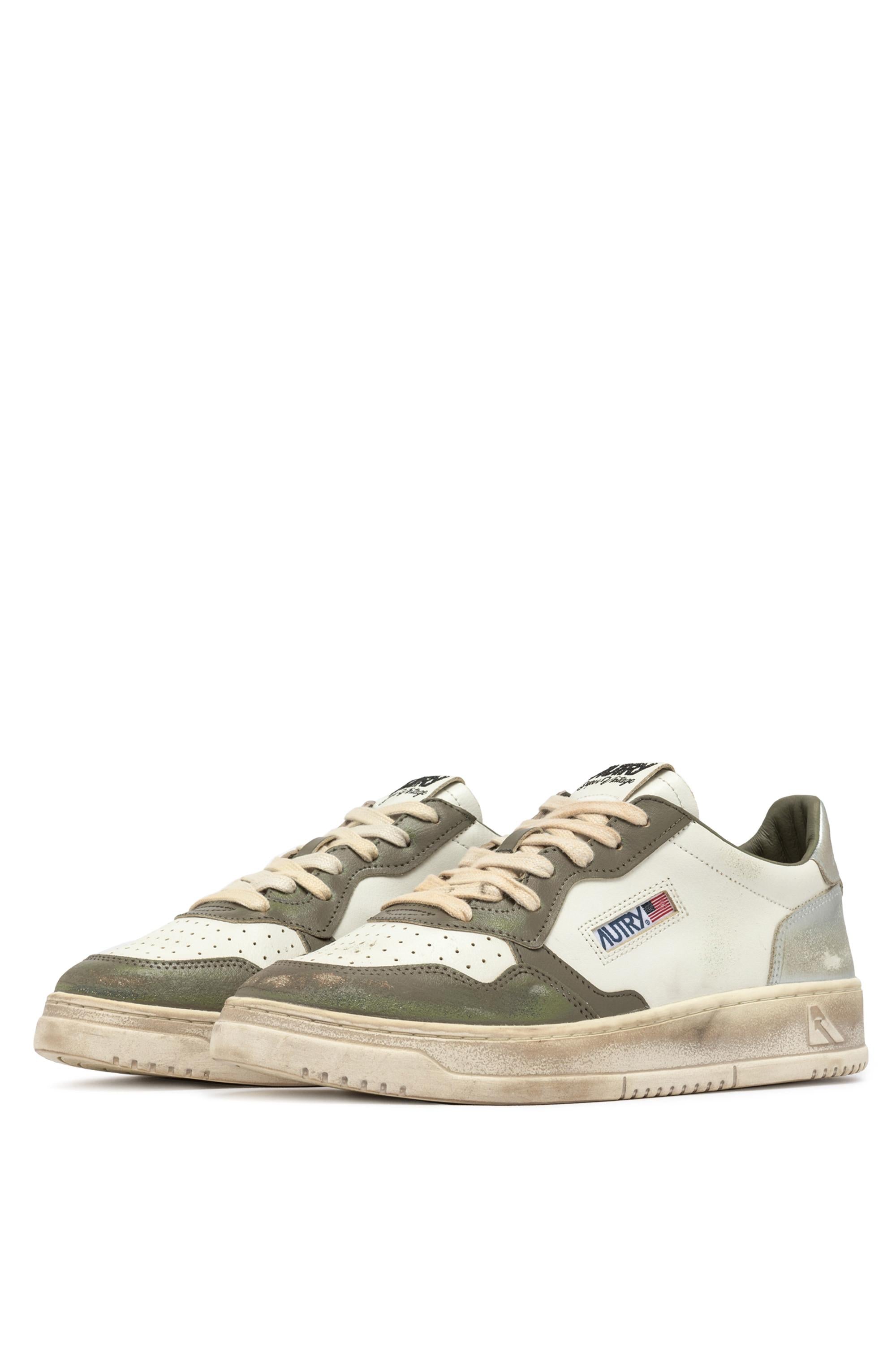 Sneaker Super Vintage in pelle AVLM SV50 WHT/GRN/SILV Autry