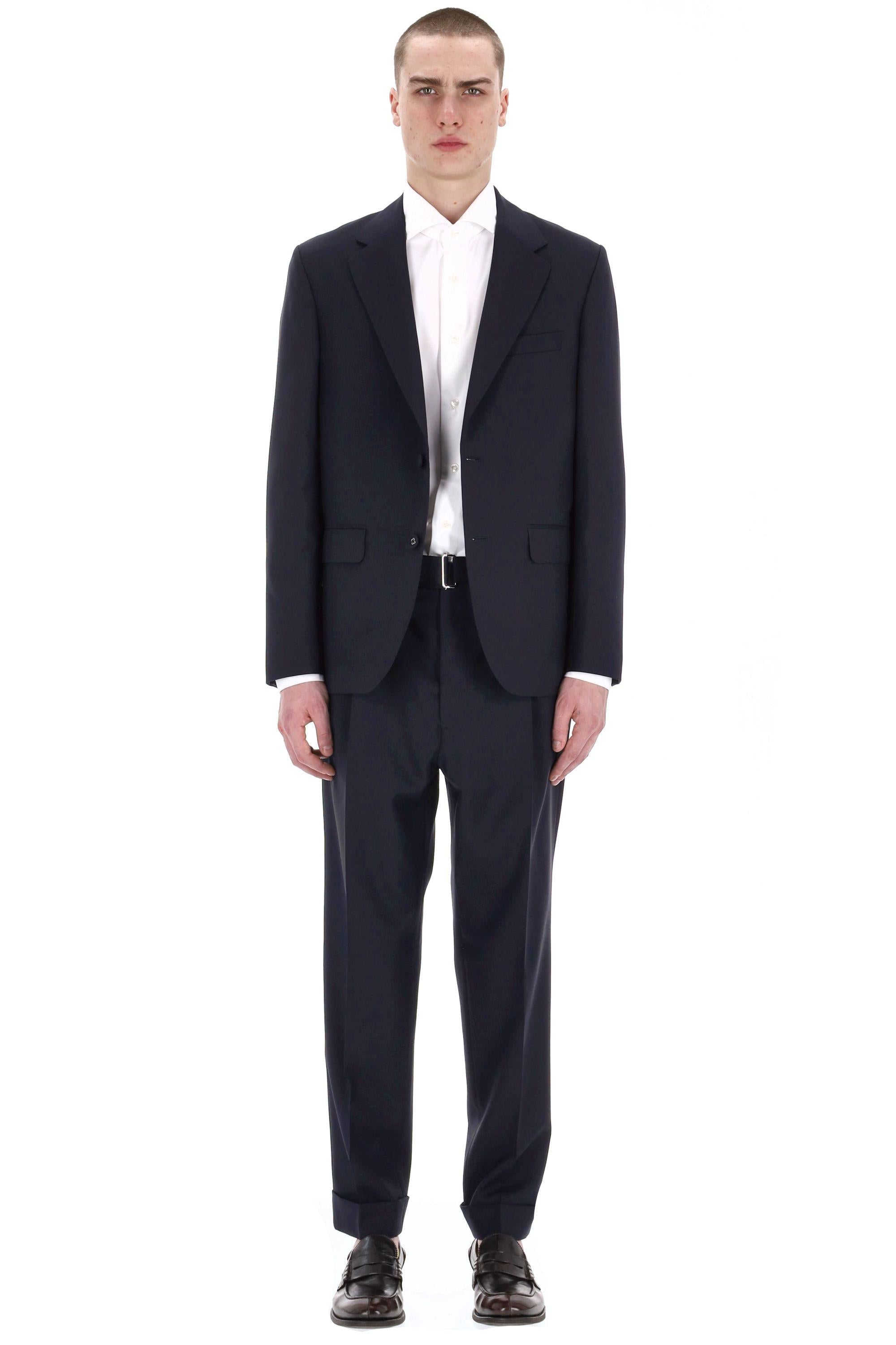 Officine Générale Giacca in lana monopetto modello Kent MTLG400 DARK NAVY