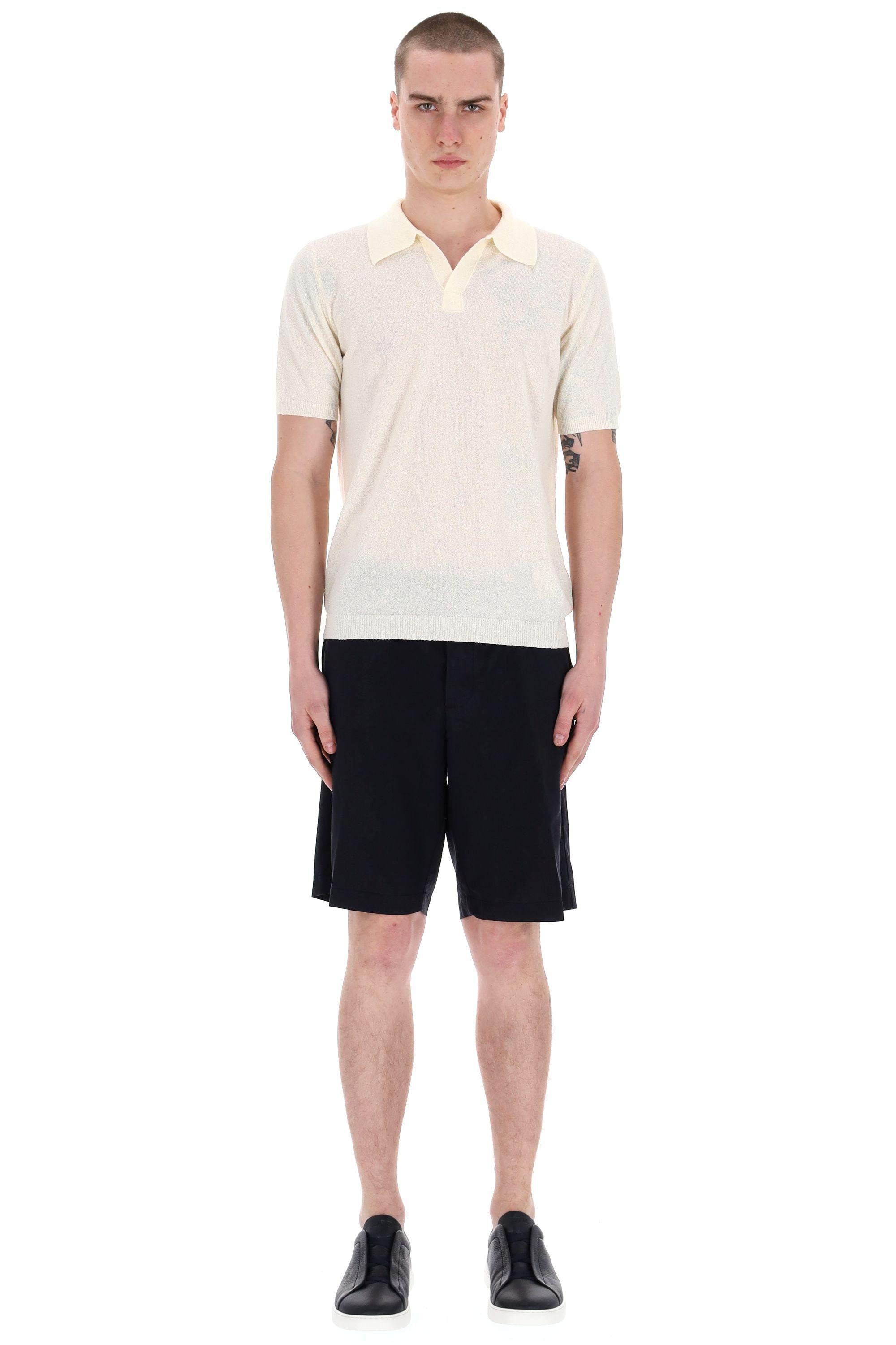 Roberto Collina Polo in leggera spugna open collar RB44124 RB4402