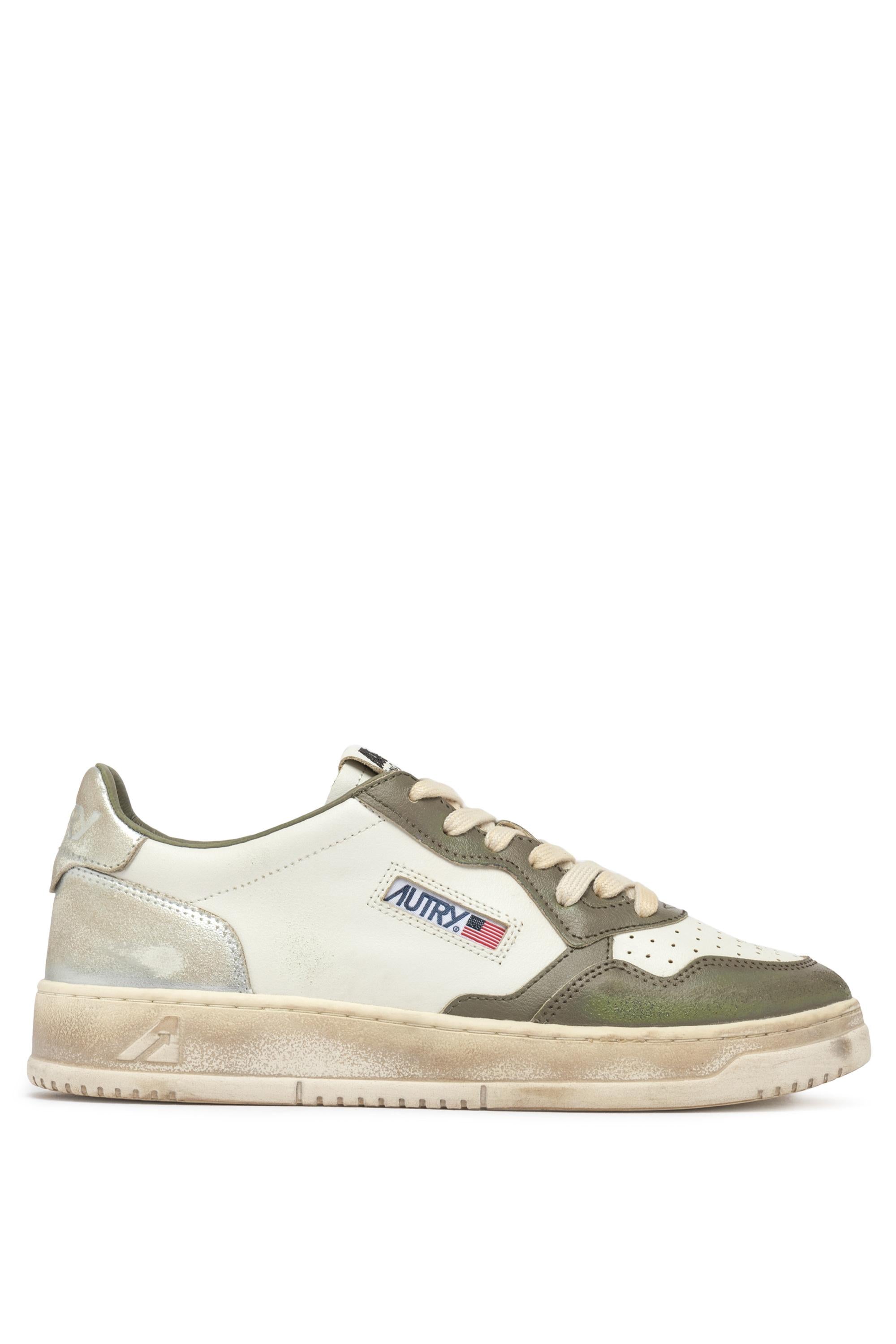 Sneaker Super Vintage in pelle AVLM SV50 WHT/GRN/SILV Autry