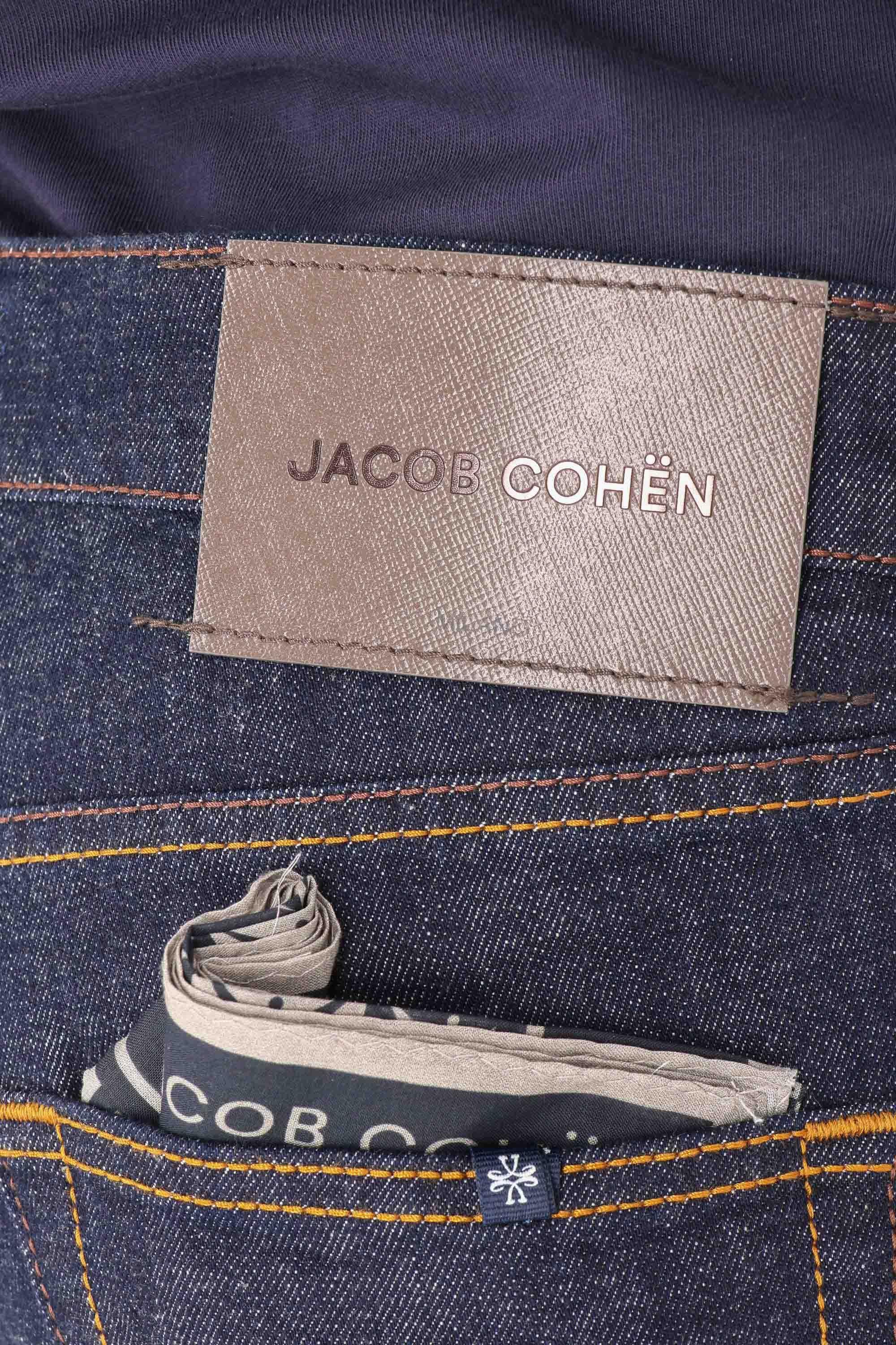 Jacob Cohen Jeans in cotone comfort etichetta saffiano Scott fit QE033 032 S3736 SCOTT 100D