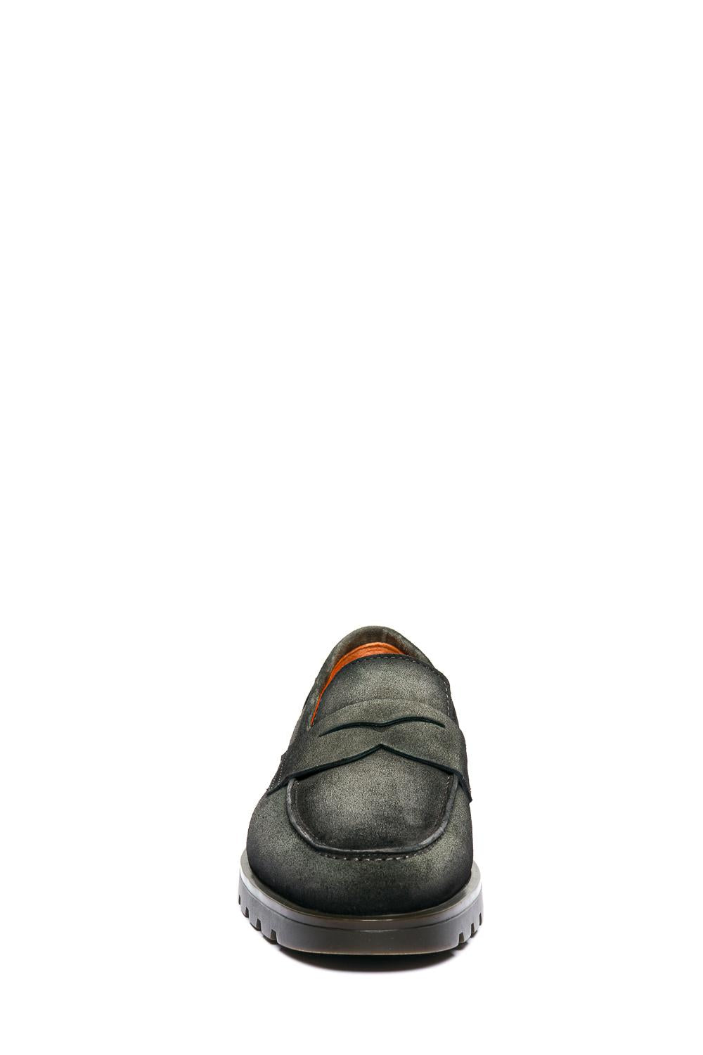 Santoni Mocassino in camoscio fondo carro in gomma MGDC18610DTRBGEX V49