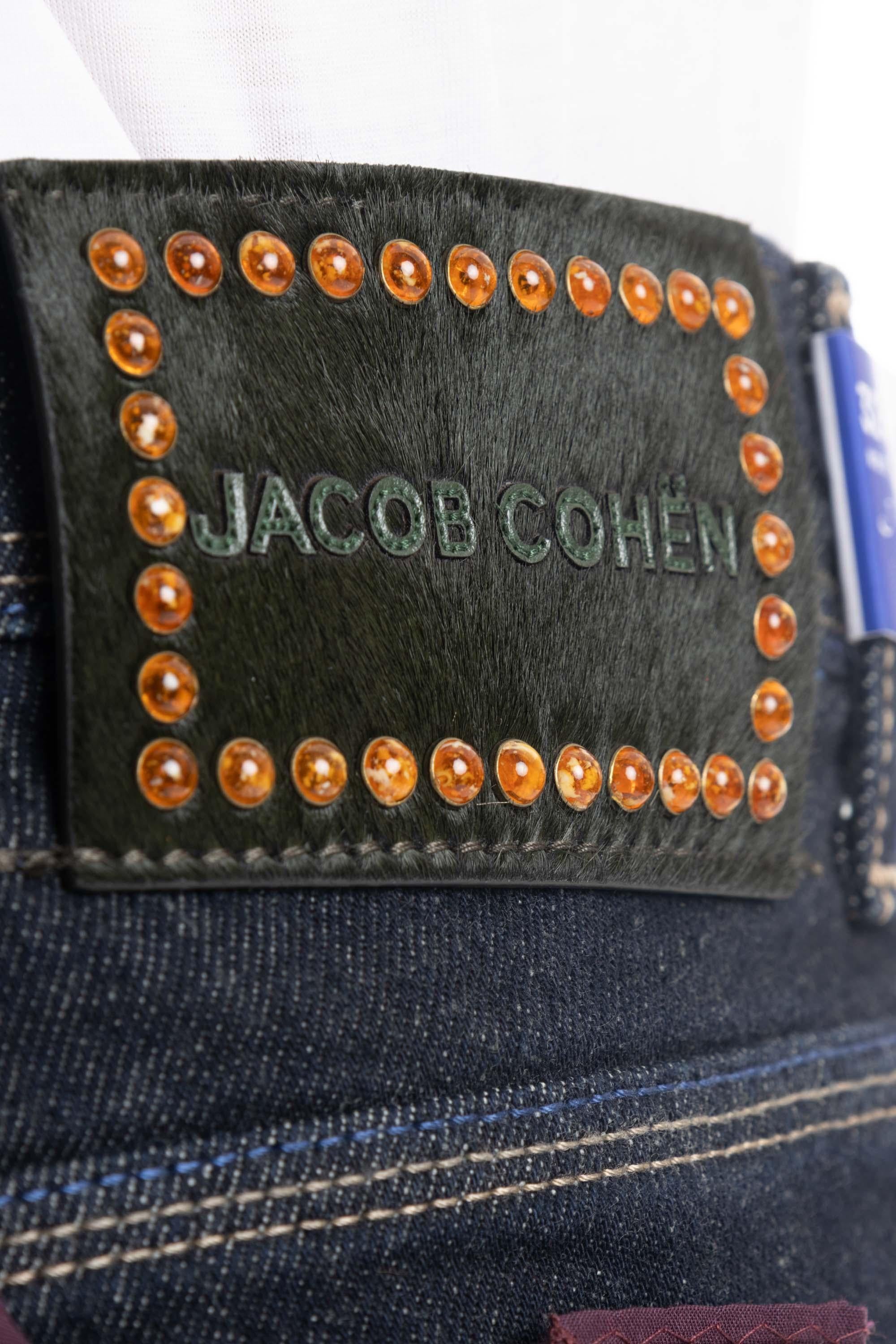 Jacob Cohen Jeans lavaggio scuro etichetta in cavallino e ambre modello Scott M15 39 S 3583 SCOTT 890D
