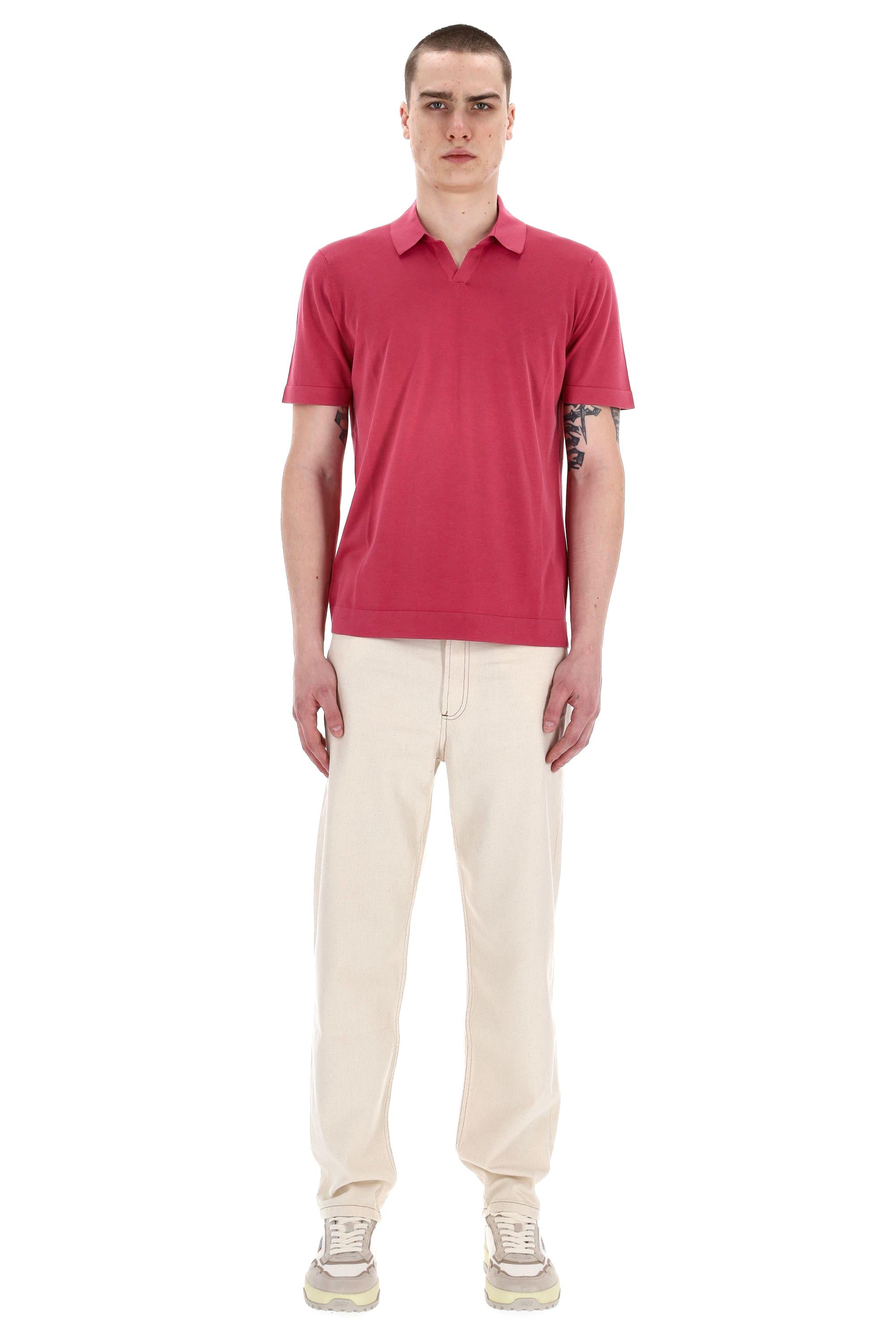 Drumohr Polo in cotone frosted superlight open collar D0GF146N-3 389