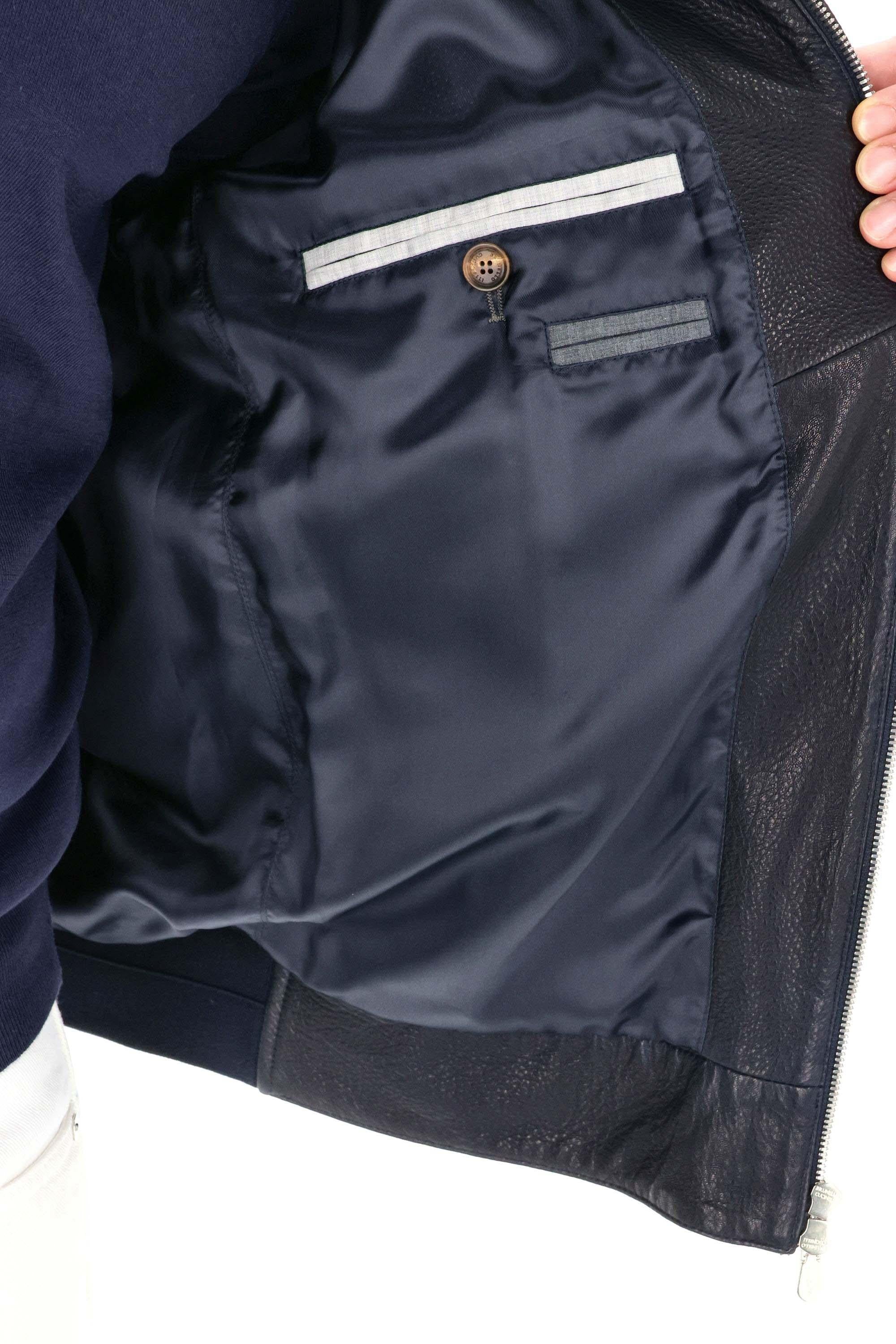 Giubbino bomber in pelle traforata MPMUF1928 C8410 Brunello Cucinelli