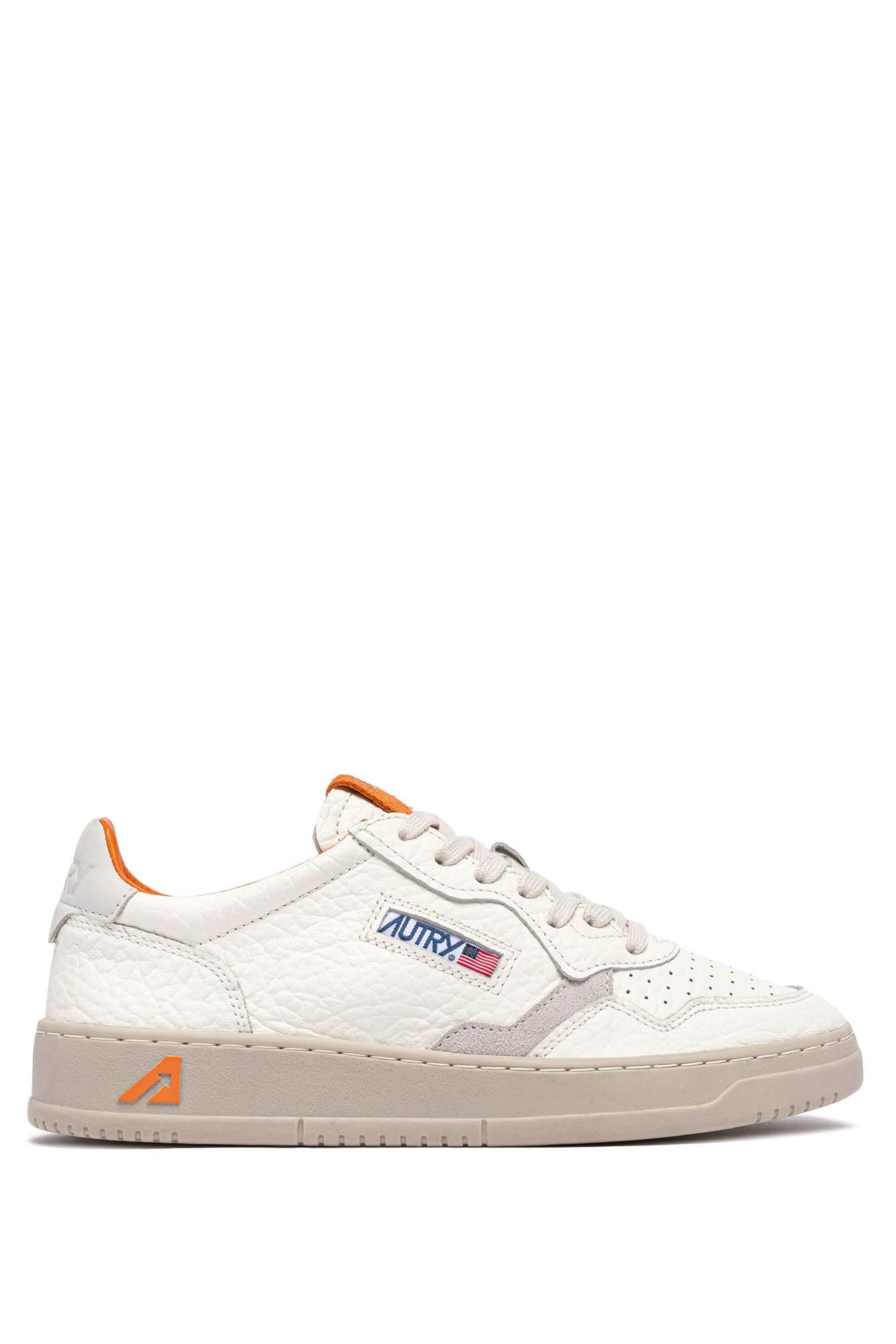 Autry Sneaker Medalist in pelle elephant dettagli arancione AULM NE13 MAR/FAN