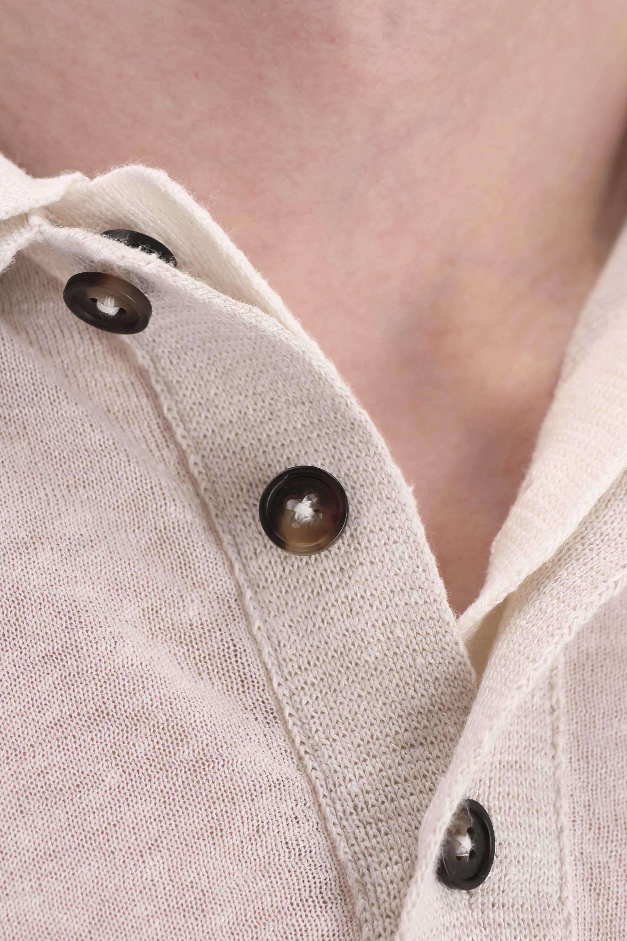 Eleventy Polo con doppio colletto in lino-cotone-cashmere M76POLM01 MAG0M059 02-01