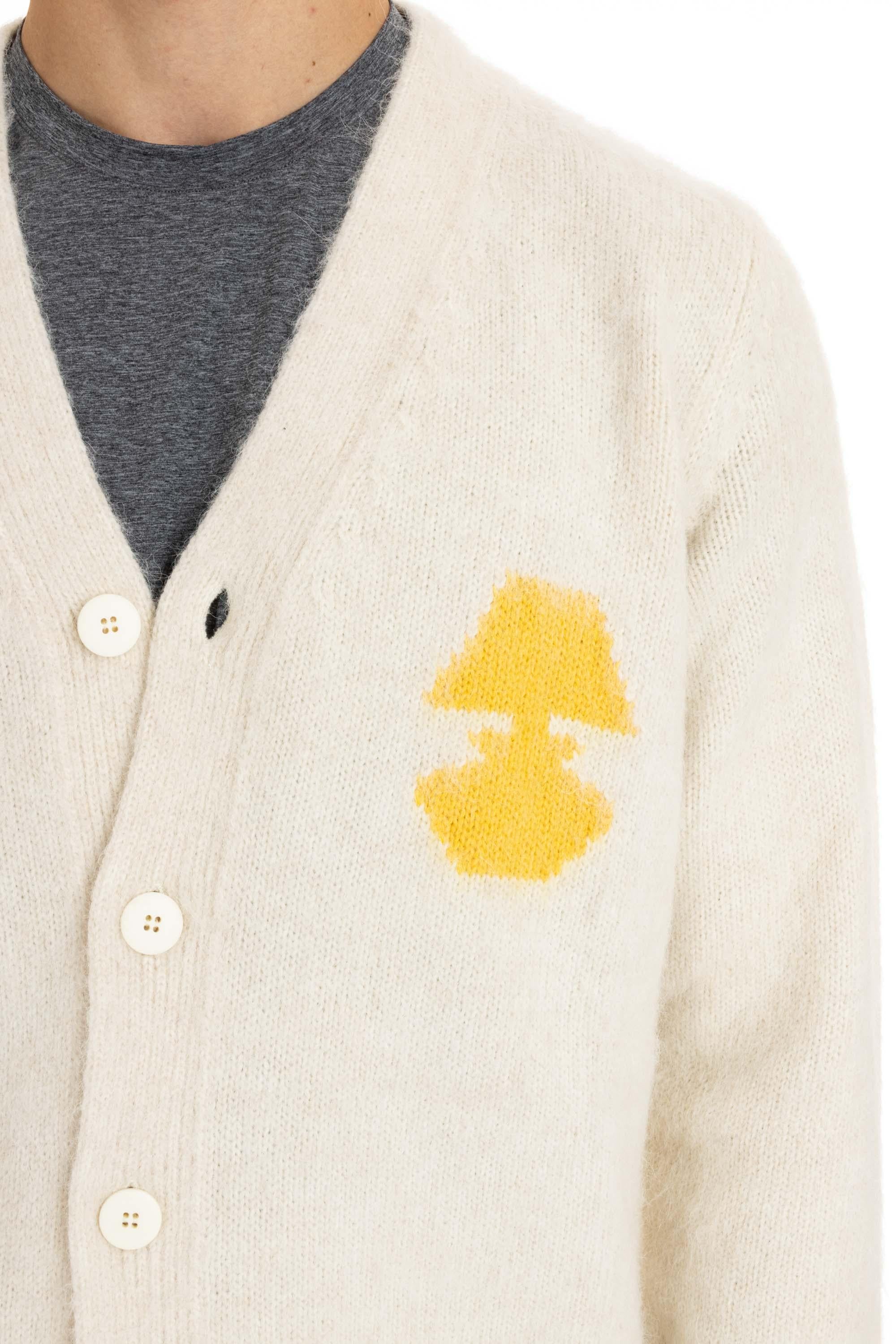 Cardigan in lana-alpaca disegno jacquard CRPM 77WS WOOL WHT VTG Autry