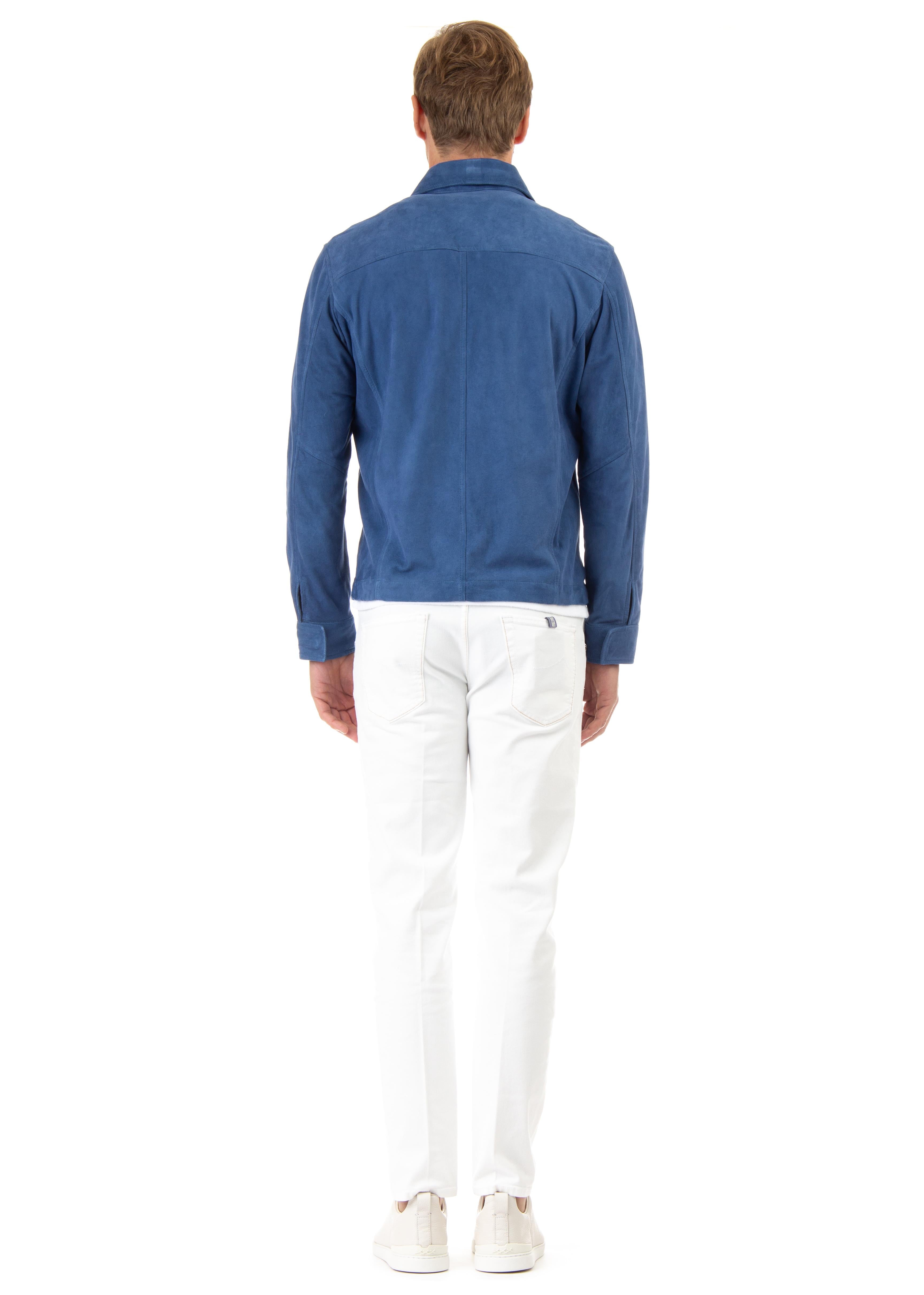 Giubbino in camoscio sfoderato con collo camicia ROCK 35031/2 6 Barba