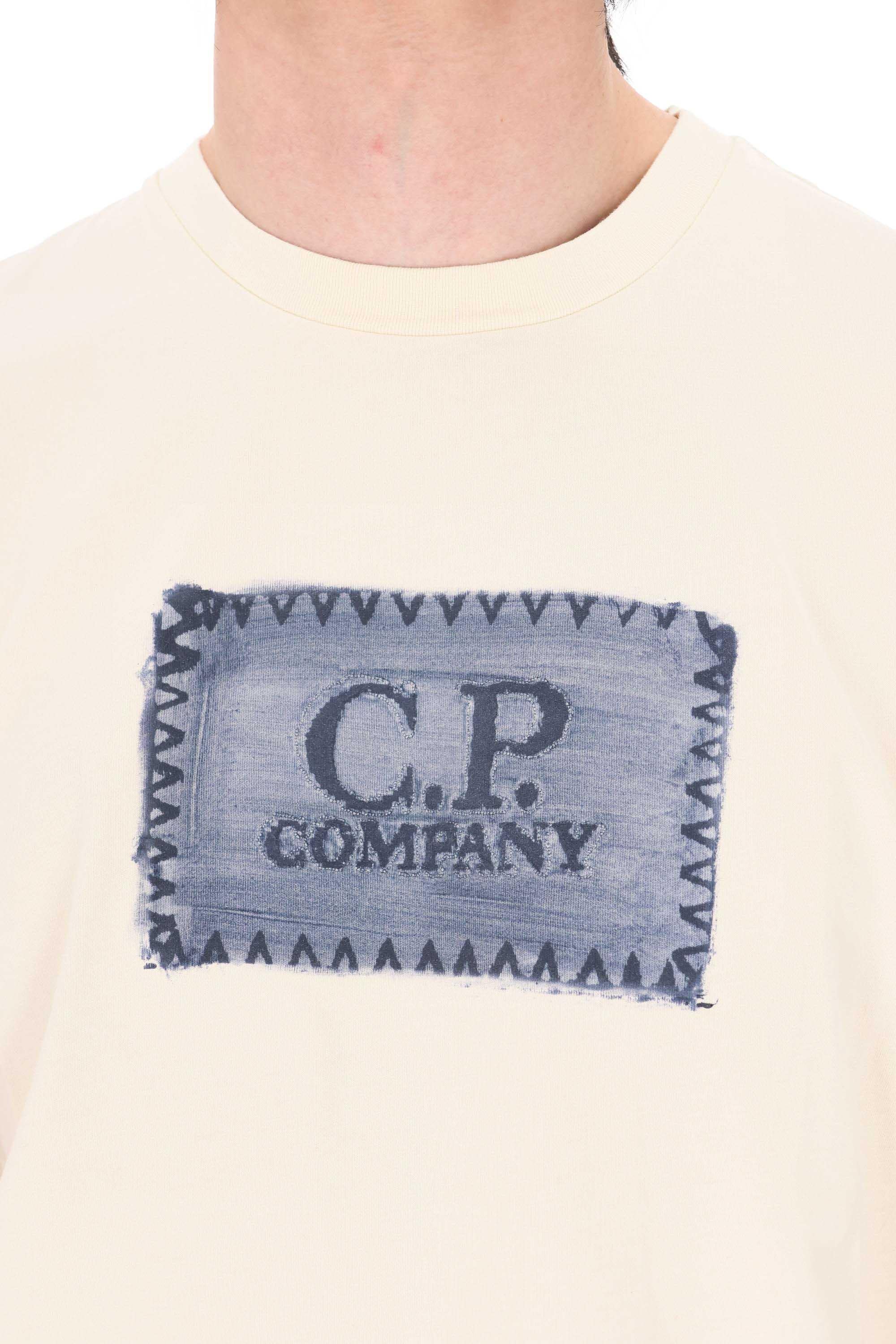 CP Company T-shirt in jersey di cotone 24/1 con logo 20CMTS294A 005431G 114