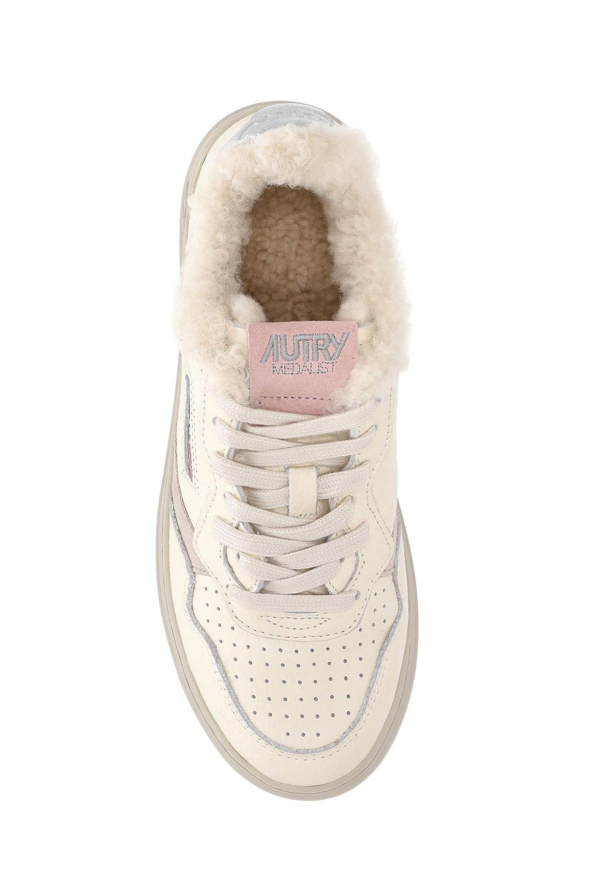 Autry Sneaker Medalist donna in pelle elephant interno orsetto AULW EX18 SLV/BK/PW/GR