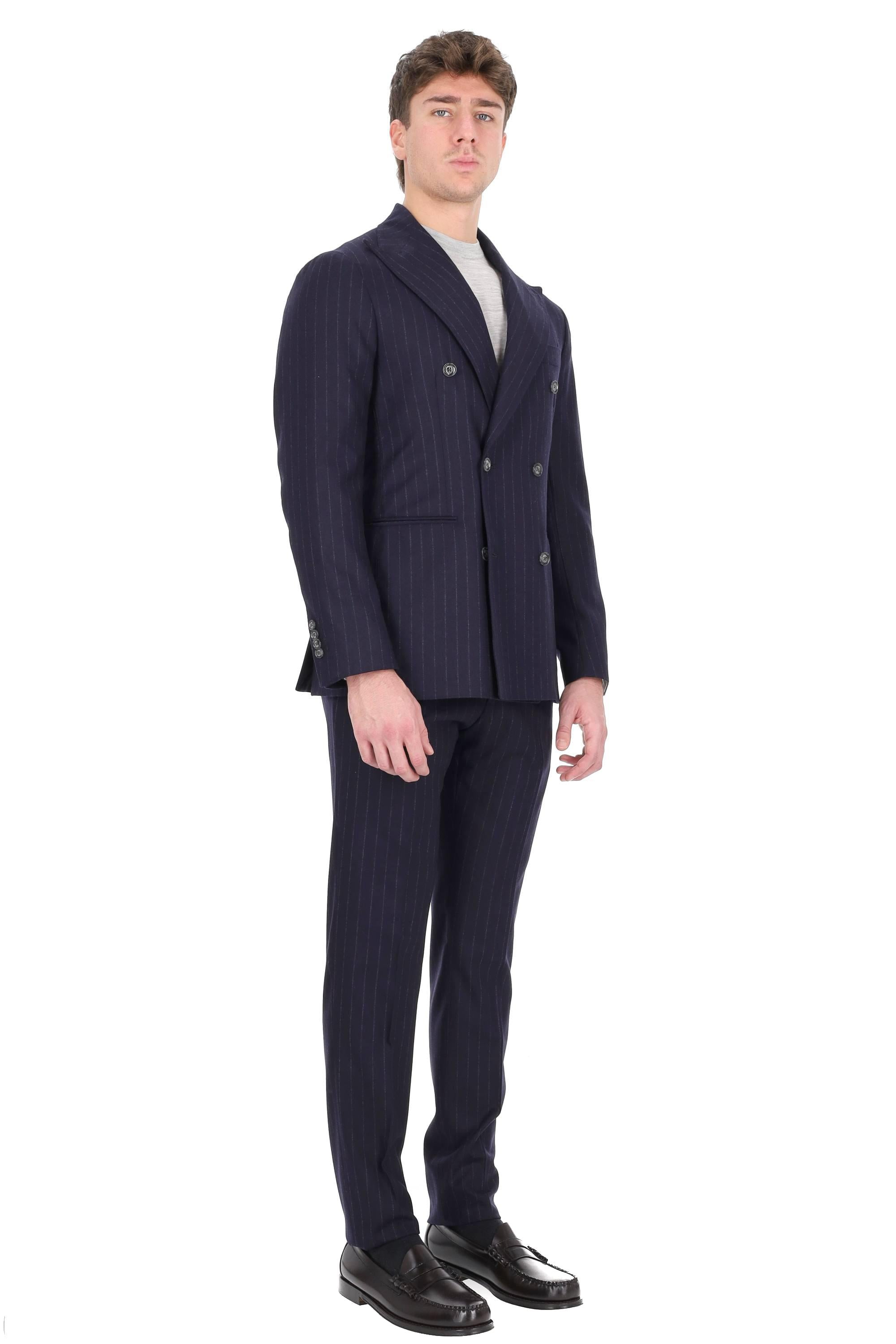 Barba Abito gessato doppiopetto in lana comfort S6__51074 0089