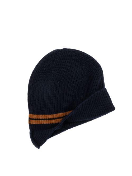 Zegna Cuffia in cashmere a costine RUEAT01A8-BNI/2 B09