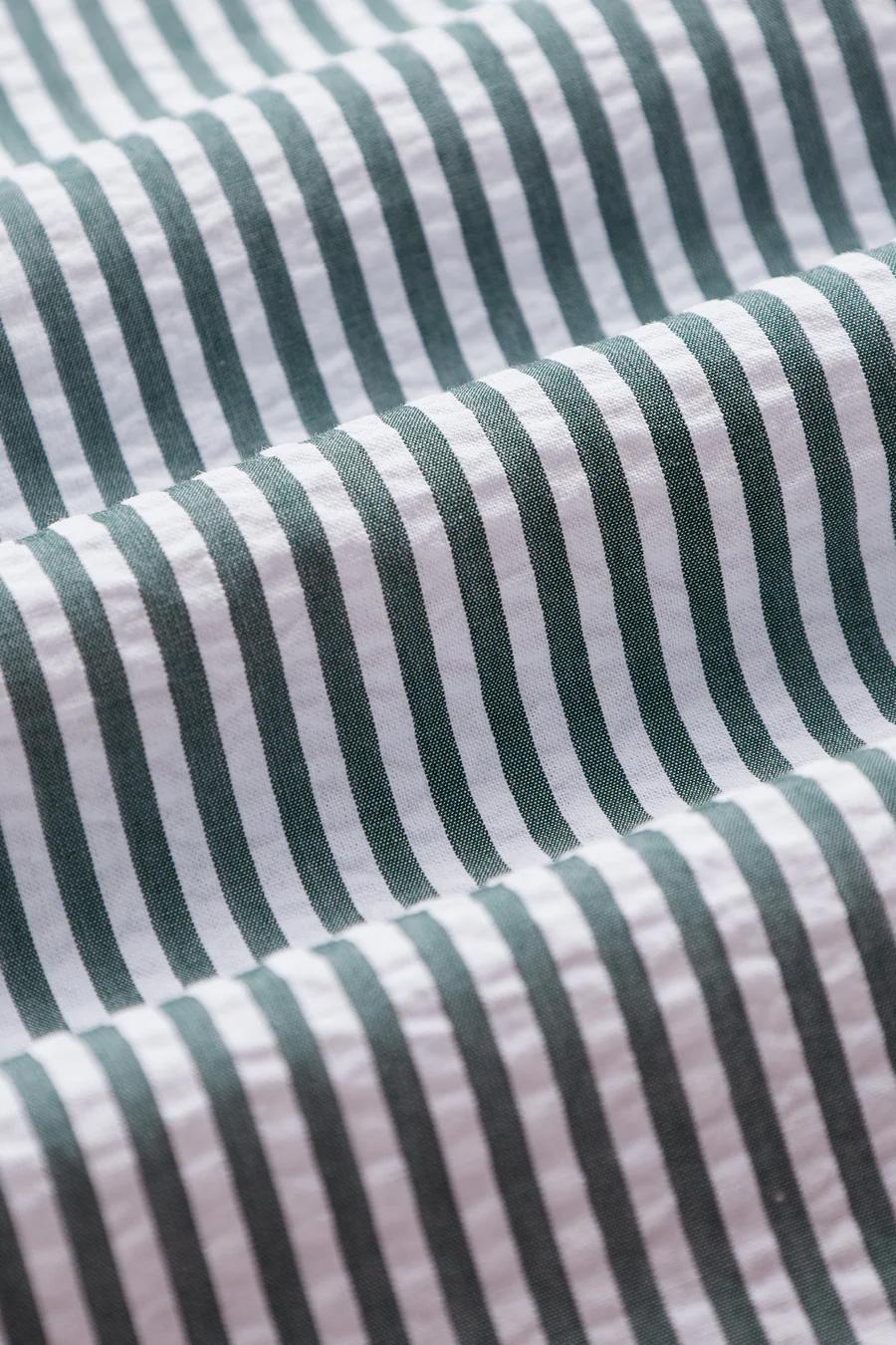 Portuguese Flannel Camicia Atlantico seersucker stripes bianco-verde 011/2 GREEN