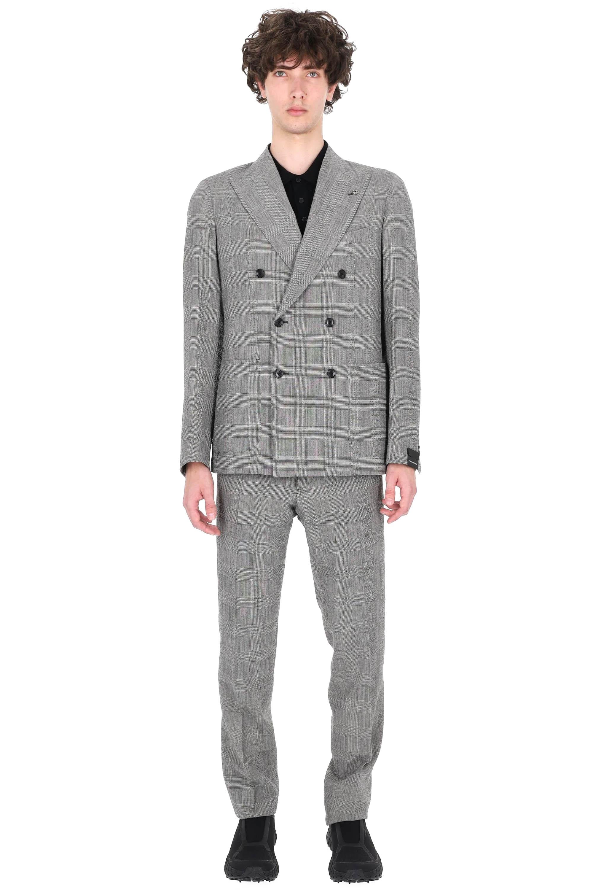 Tagliatore Abito doppiopetto in lana comfort seersucker mod. Montecarlo 2SMC20K01 120185 N1130