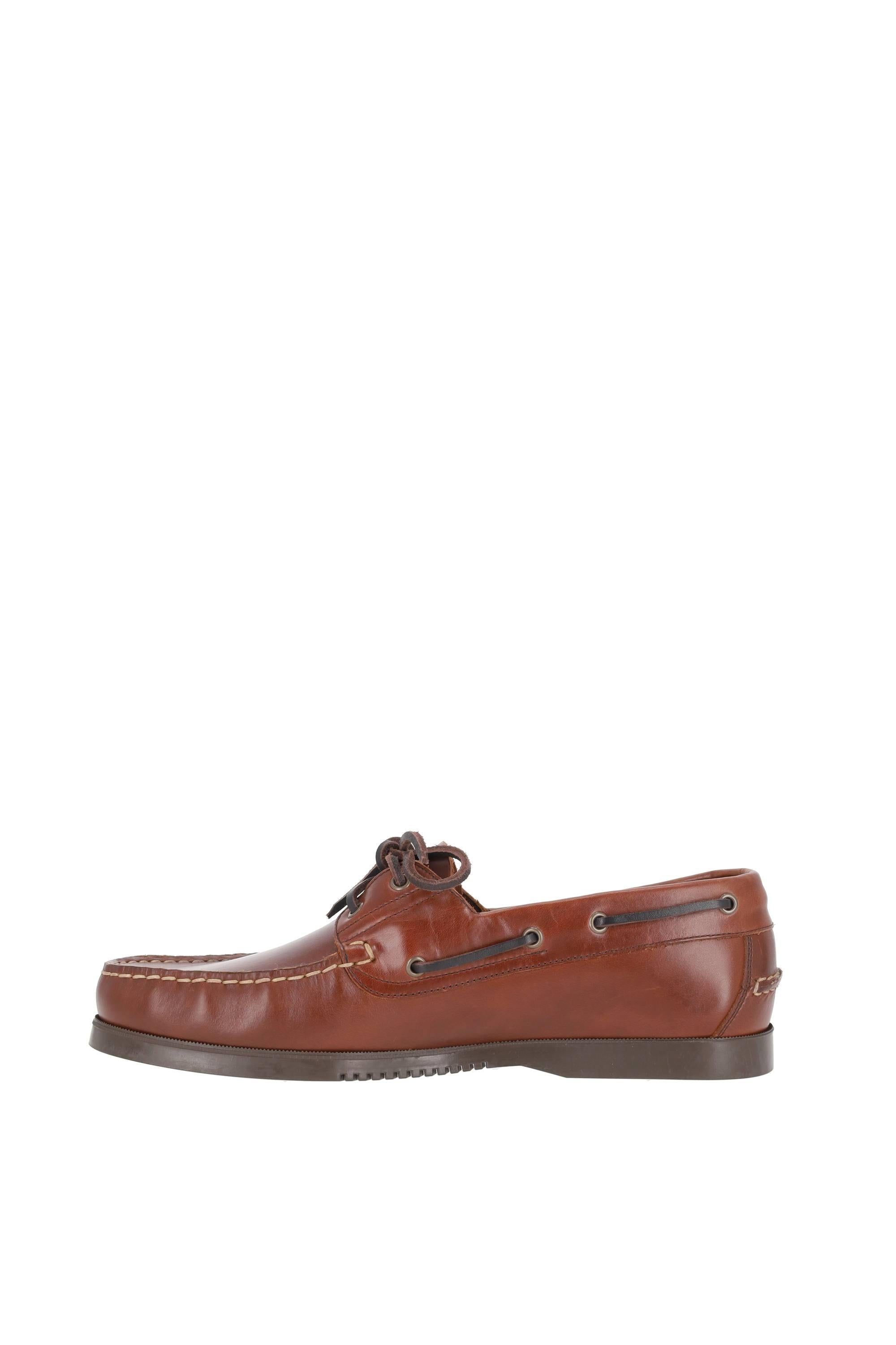 Paraboot Mocassino da barca in pelle modello Barth 781001 MARRON-AMERICA