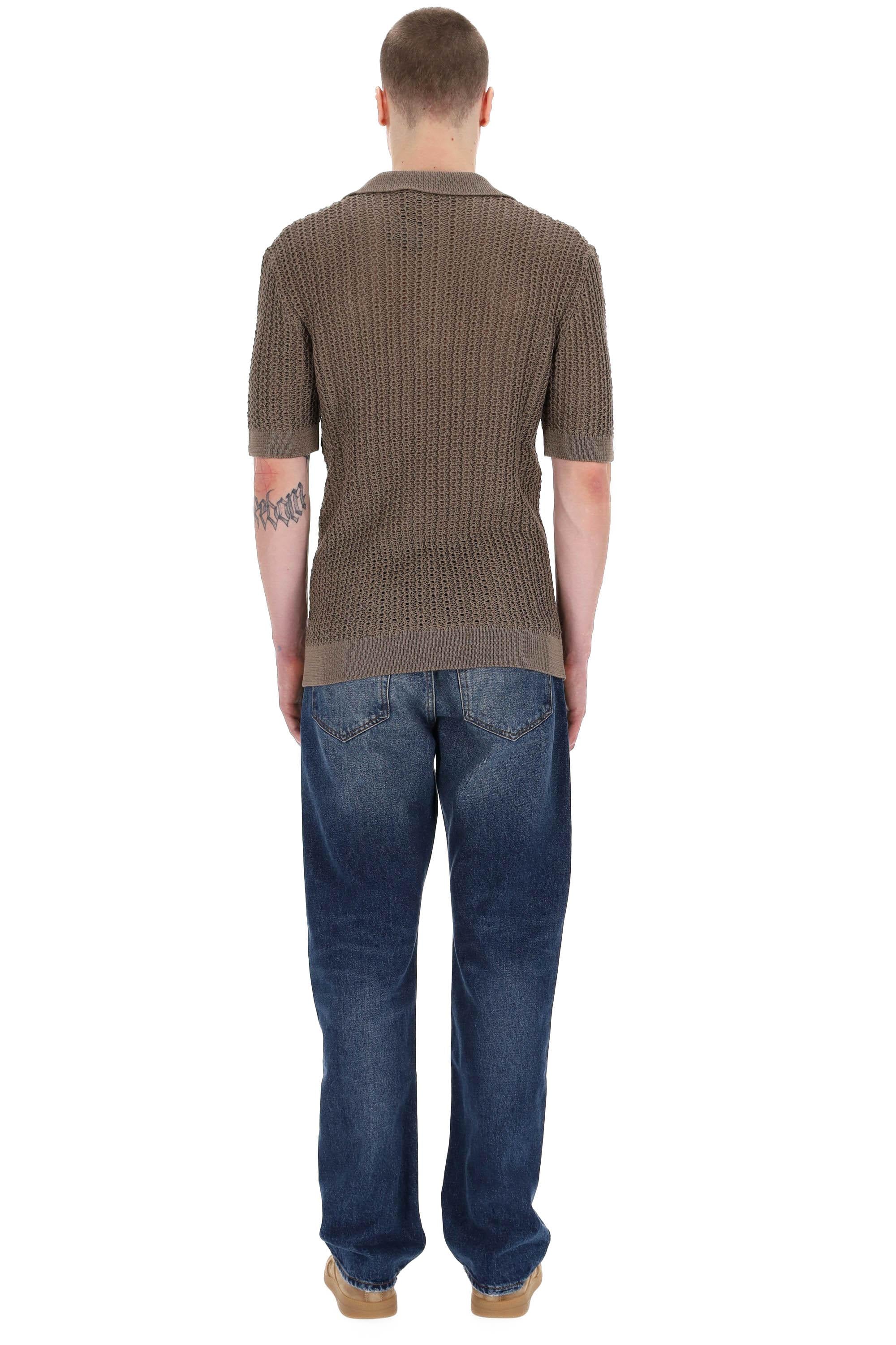 Polo tramata in cotone open collar ASCHER-PWE25-02/2 TAUPE Tagliatore