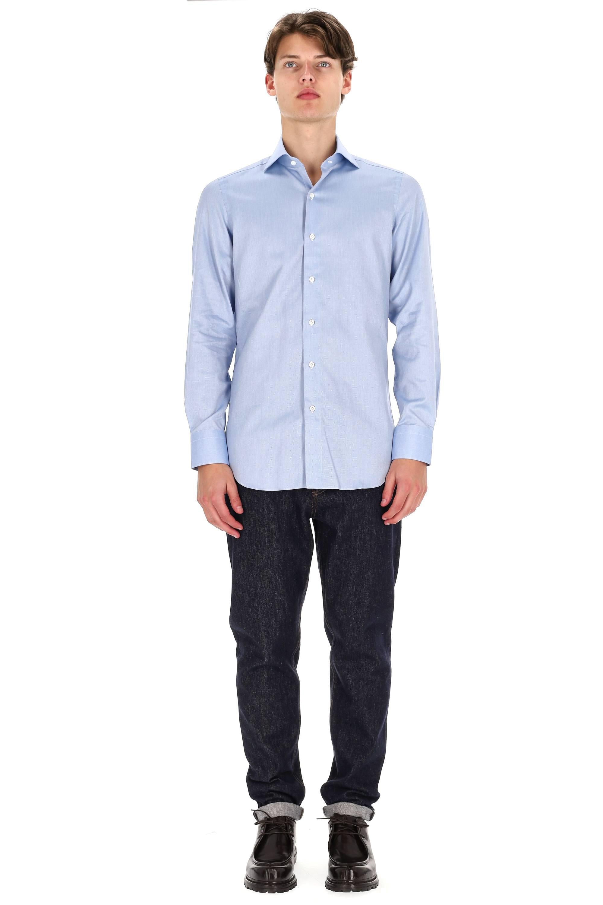 Finamore Camicia sartoriale Traveller in royal oxford linea Milano ML-149197-C0238T/2 05