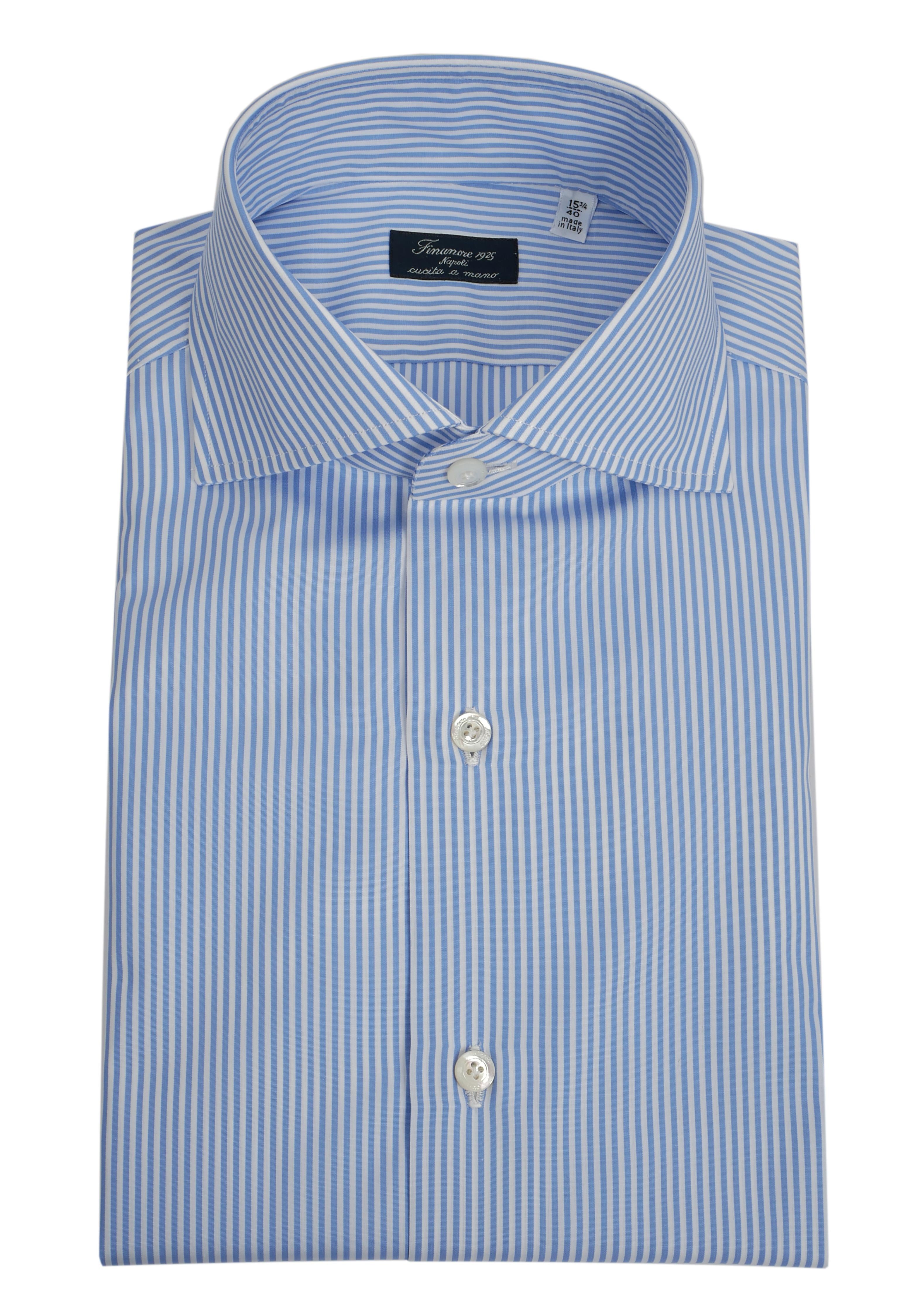Camicia sartoriale in cotone popeline doppio ritorto linea napoli N-10586-C0116-EDUARDO 19 Finamore