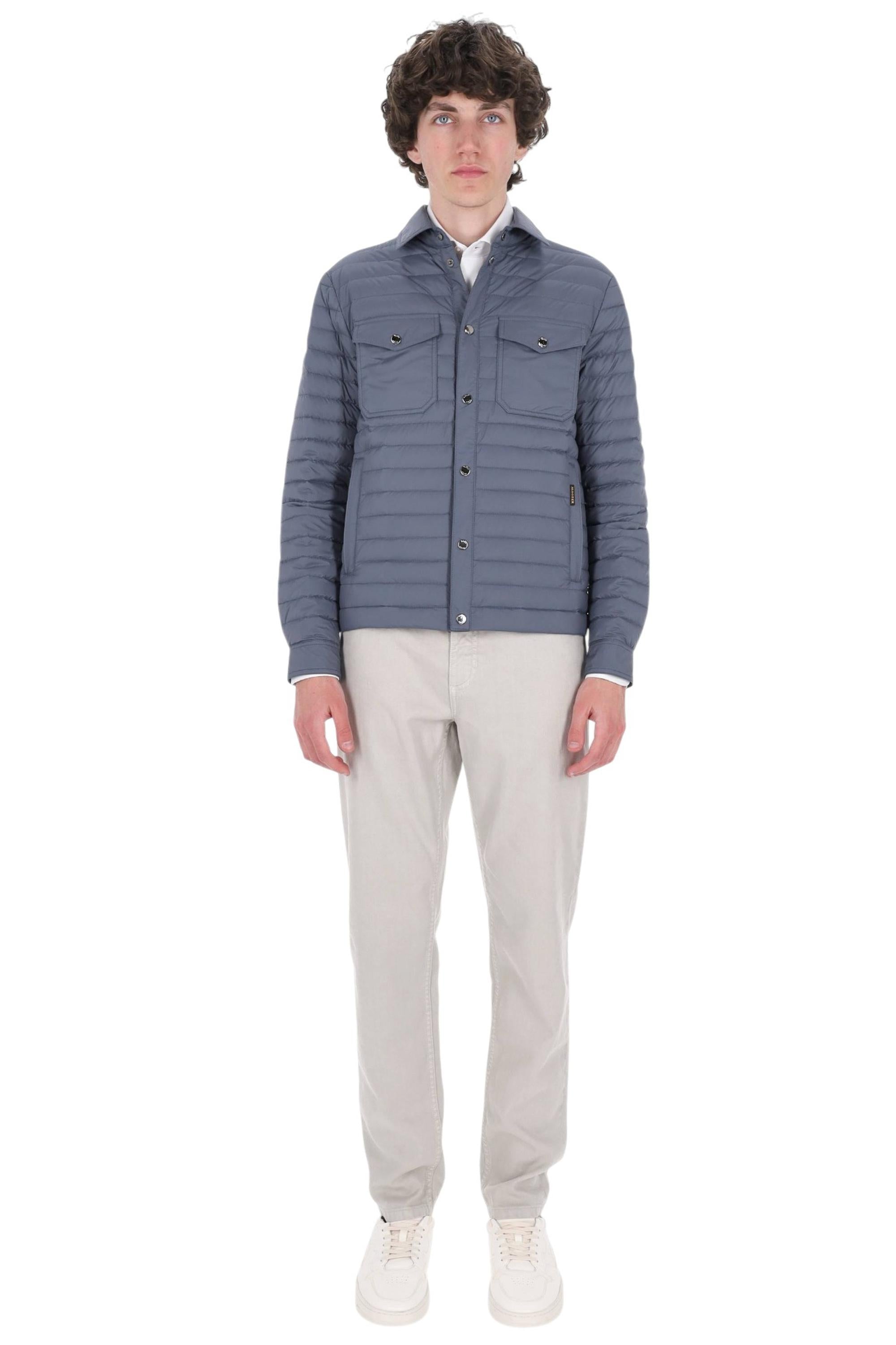 Moorer Piumino leggero con bottoni a pressione mod. Bersan-S3C BERSAN-S3 CHAMBRAY