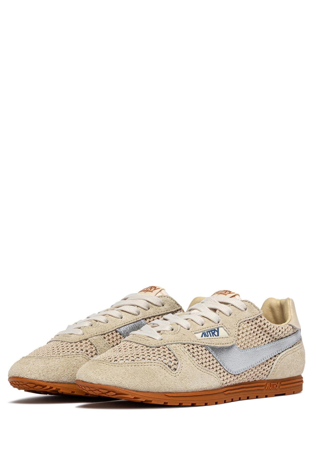 Autry Sneaker donna Windspin in camoscio con traforature WSLW KD06 SND/SILV