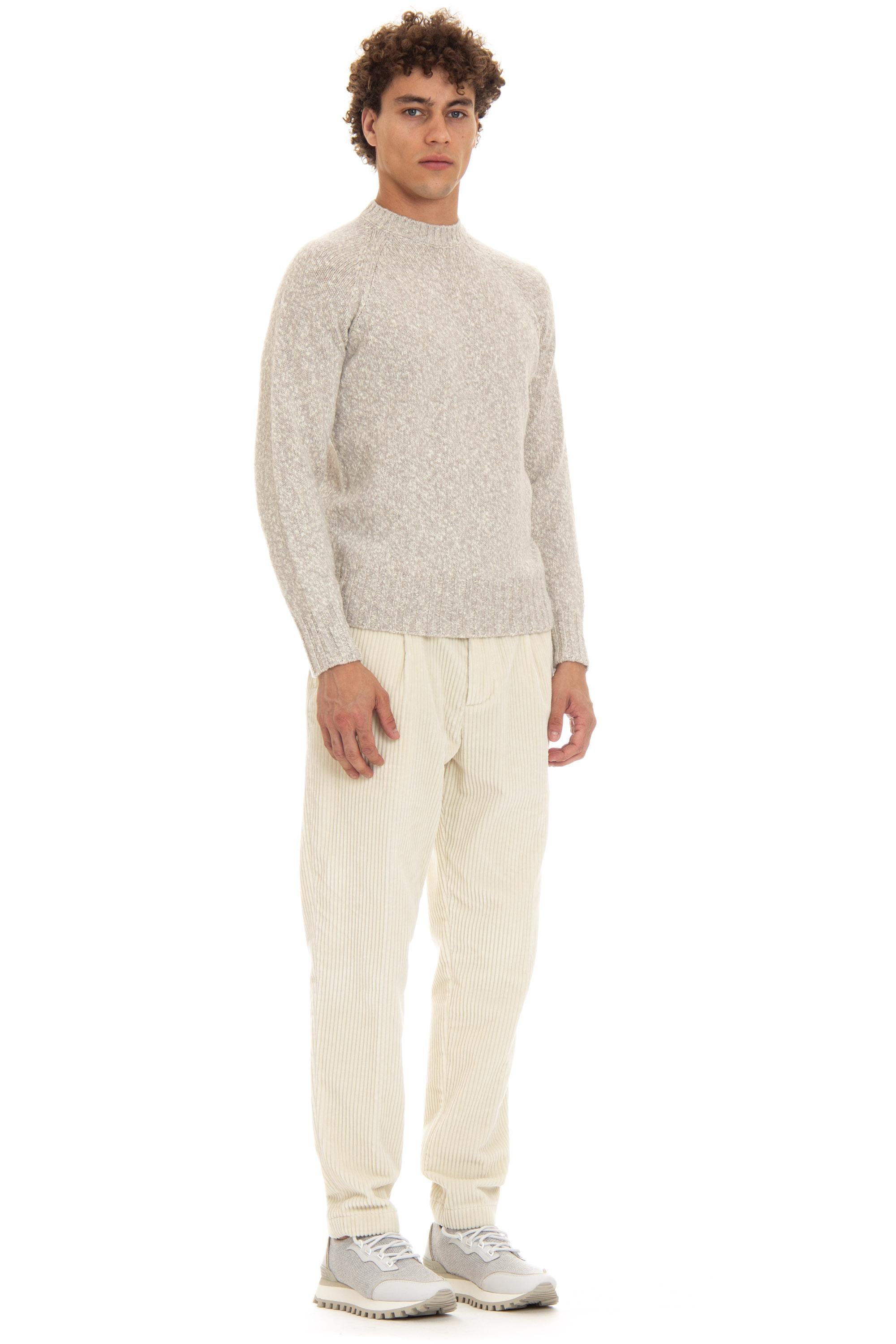 Maglia girocollo in lana di agnello moulinè D5W103MR M128 Drumohr