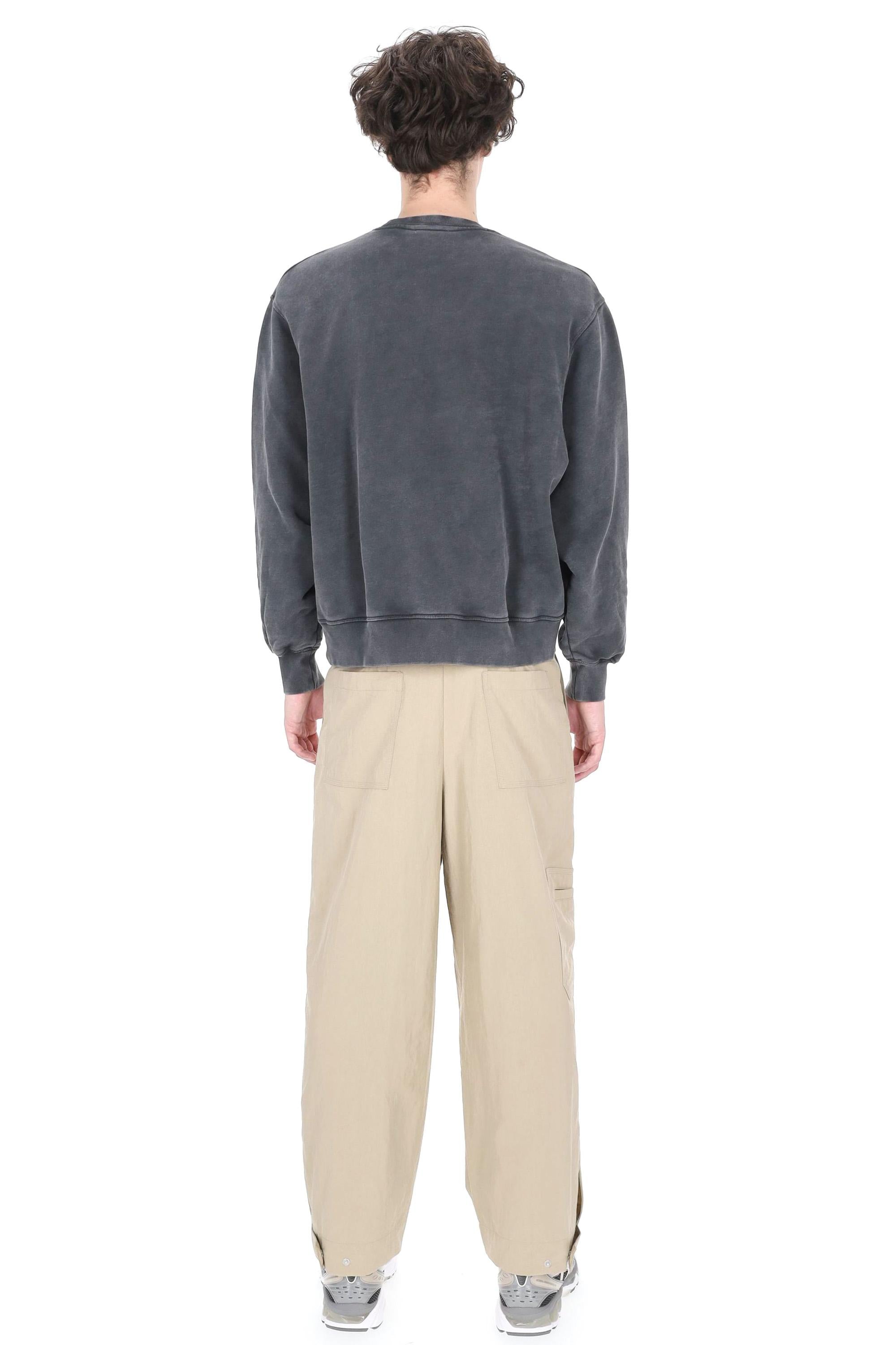 Maison Kitsuné Felpa girocollo in cotone faded QM00312KM0341 BLACK FADED
