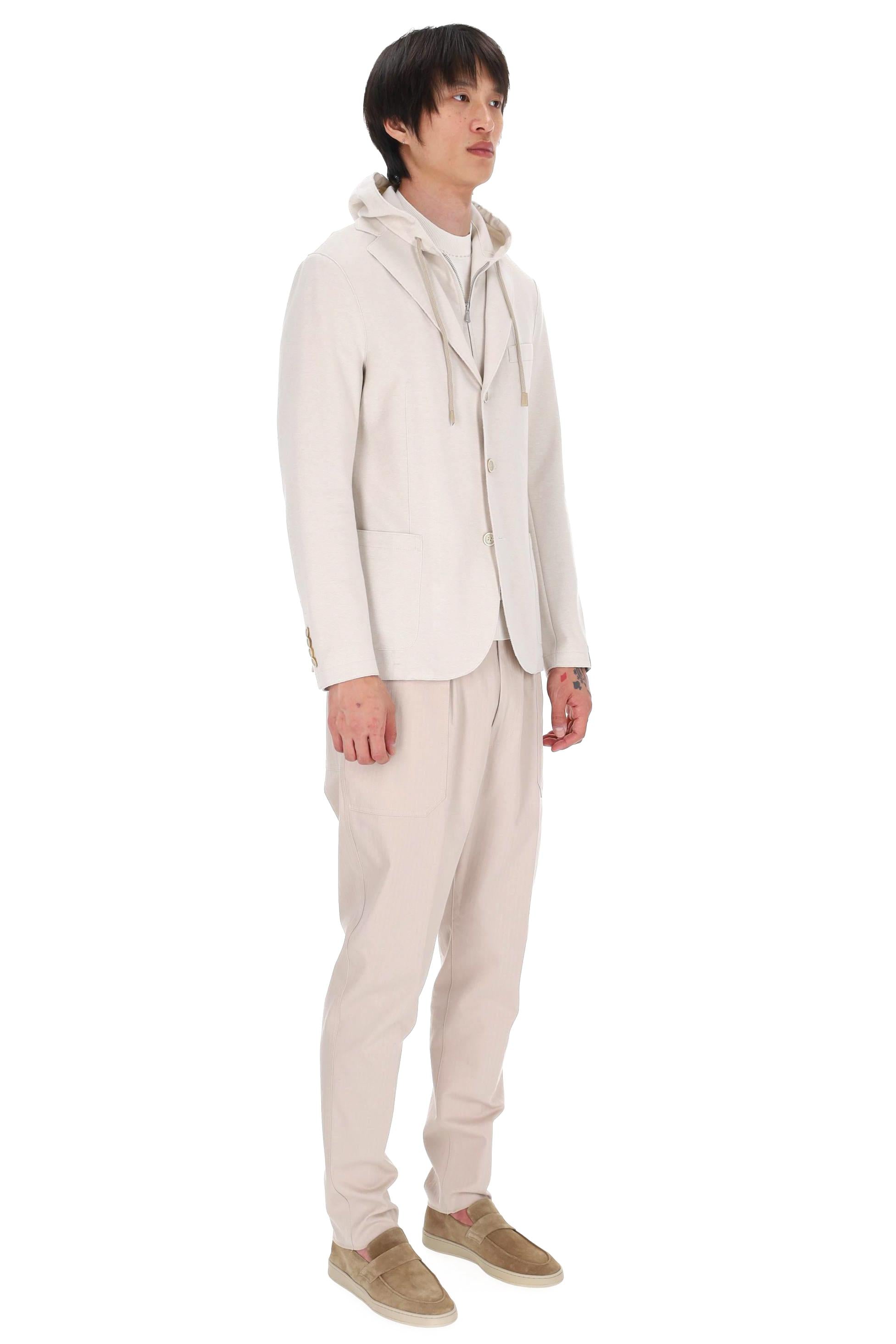 Eleventy Giacca in jersey di cotone a taglio vivo M70GIAF02 TES0M037 02